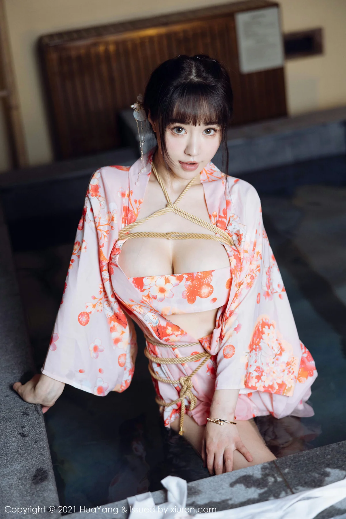 HuaYang 花漾show Vol.463 温泉和服捆绑 朱可儿Flower 成都旅拍33 - 22