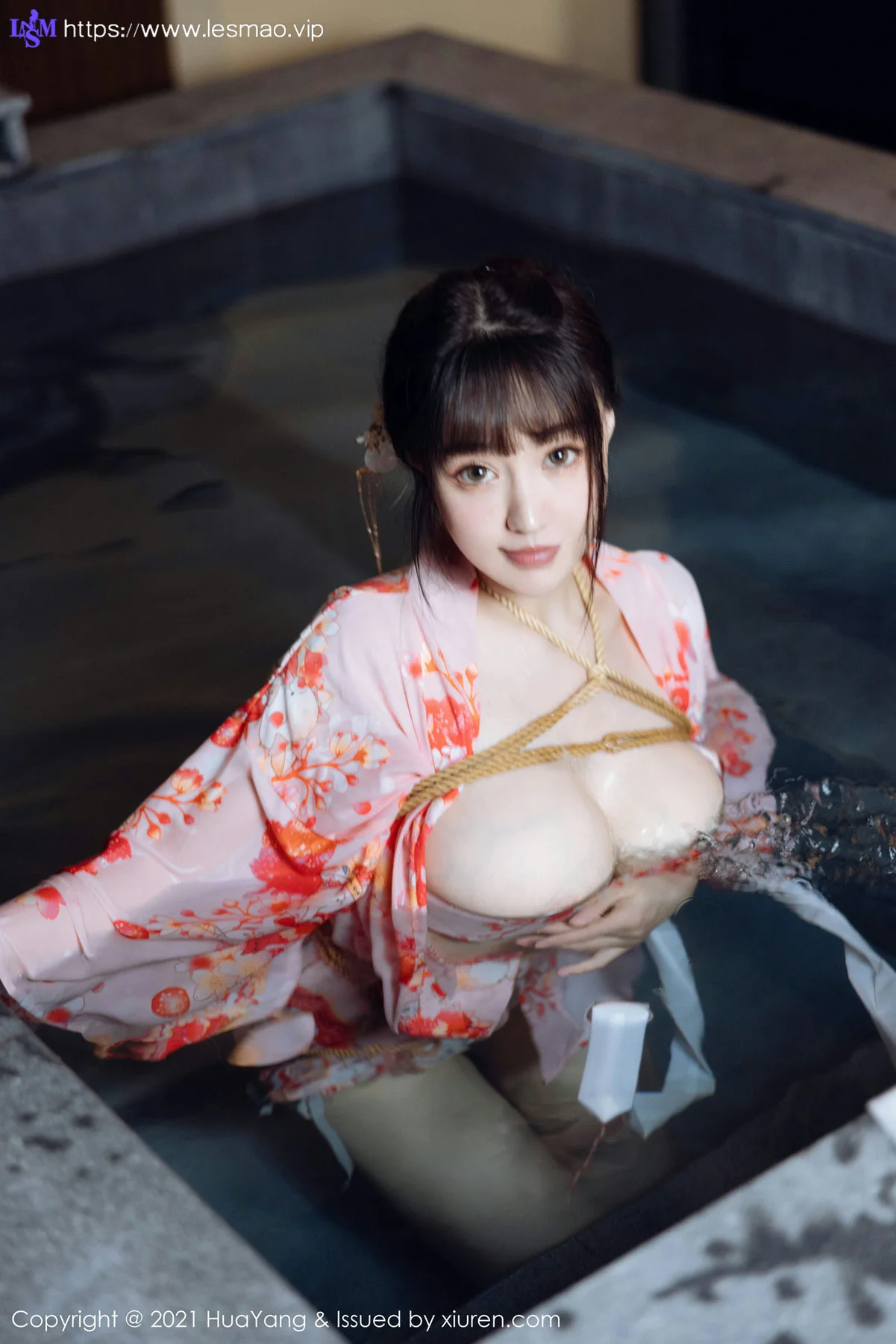 HuaYang 花漾show Vol.463 温泉和服捆绑 朱可儿Flower 成都旅拍33 - 38