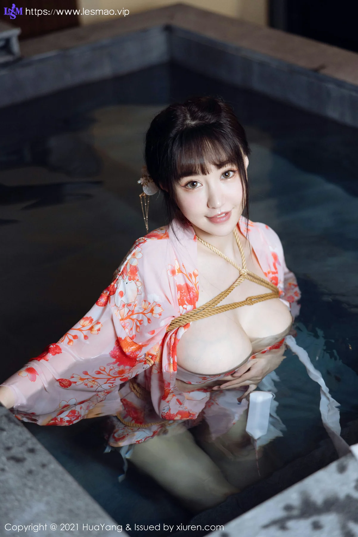 HuaYang 花漾show Vol.463 温泉和服捆绑 朱可儿Flower 成都旅拍33 - 39