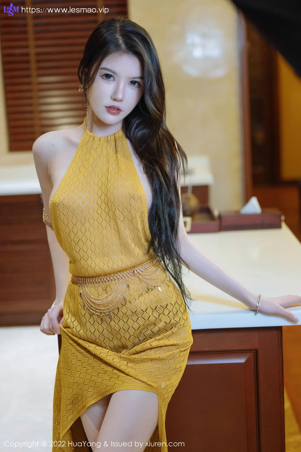 HuaYang 花漾show Vol.490 黄色轻透连衣裙 媛媛酱belle 珠三角旅... - 20