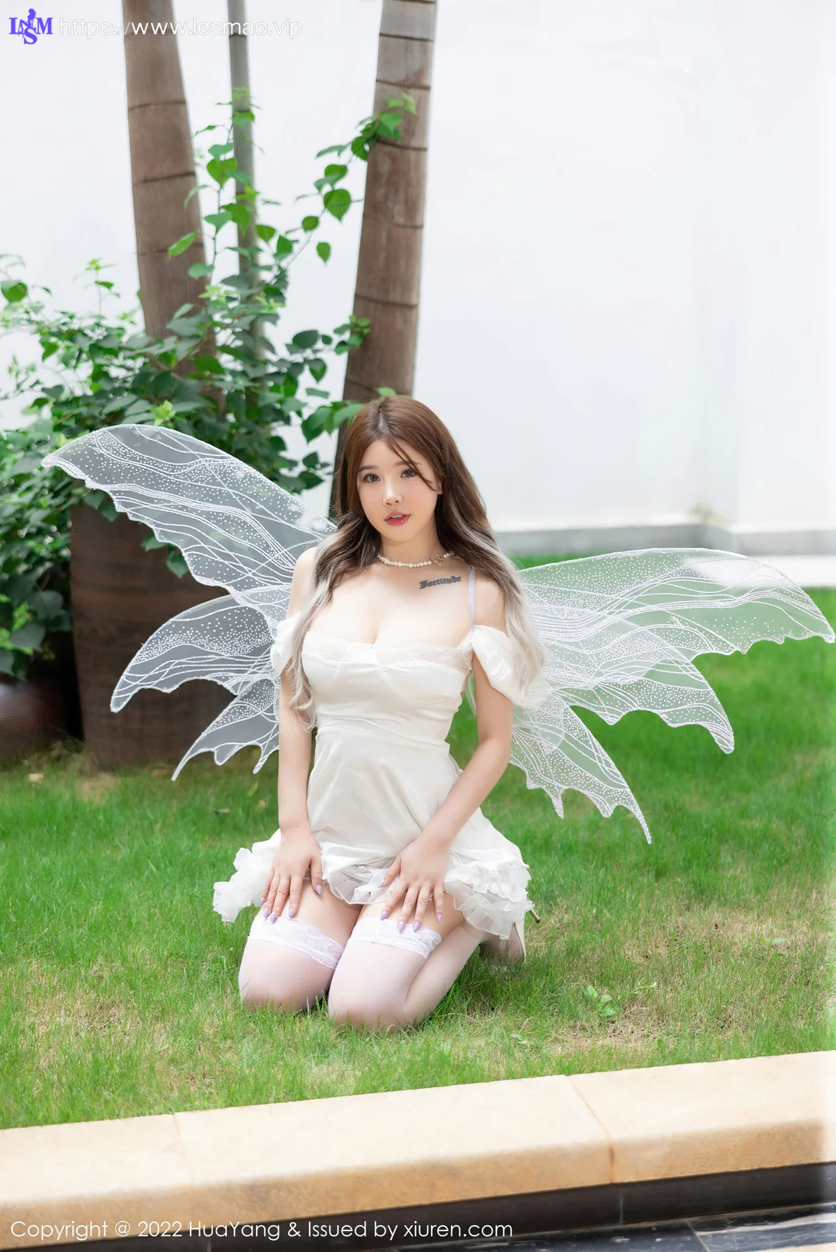 HuaYang 花漾show Vol.514 小海臀Rena 白色公主裙西双版纳旅拍 - 13