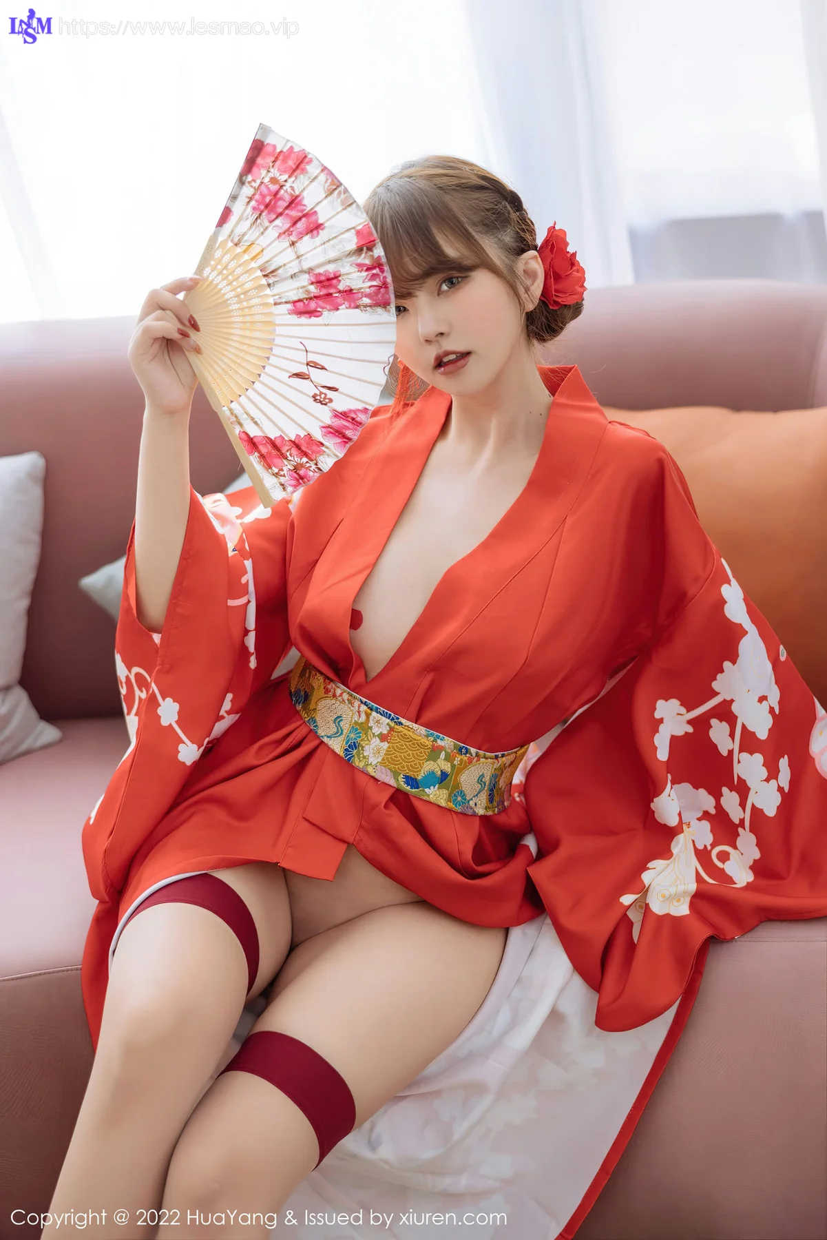 HuaYang 花漾show Vol.518 张思允Nice 红色和服西双版纳旅拍1 - 9