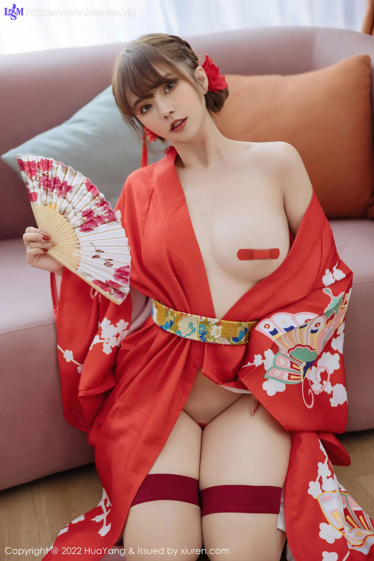 HuaYang 花漾show Vol.518 张思允Nice 红色和服西双版纳旅拍1 - 22