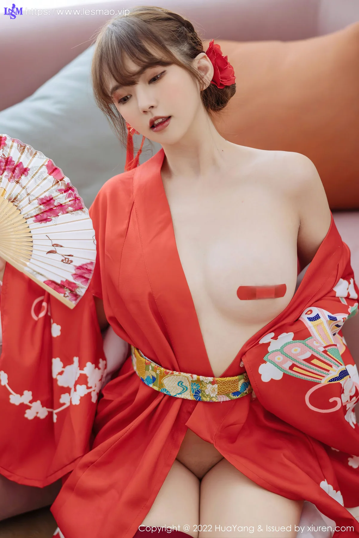 HuaYang 花漾show Vol.518 张思允Nice 红色和服西双版纳旅拍1 - 23