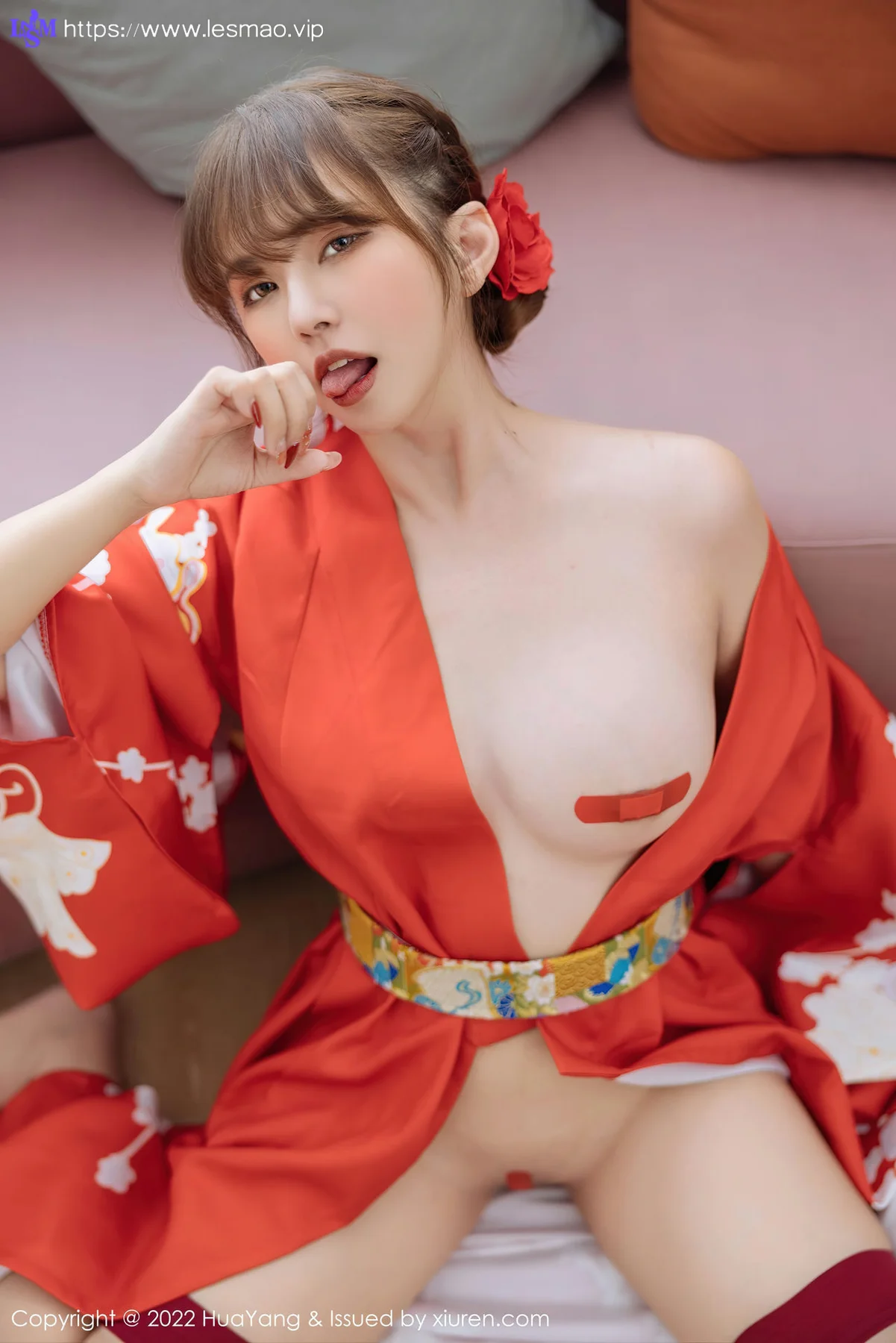 HuaYang 花漾show Vol.518 张思允Nice 红色和服西双版纳旅拍1 - 29