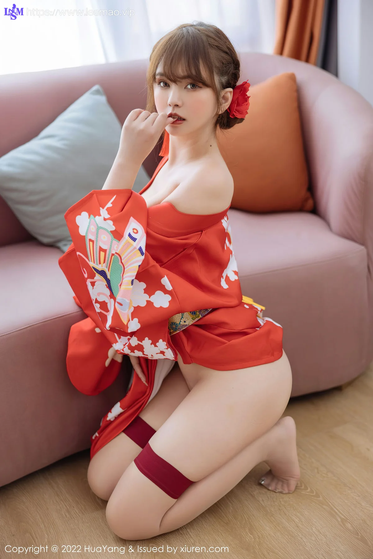 HuaYang 花漾show Vol.518 张思允Nice 红色和服西双版纳旅拍1 - 39