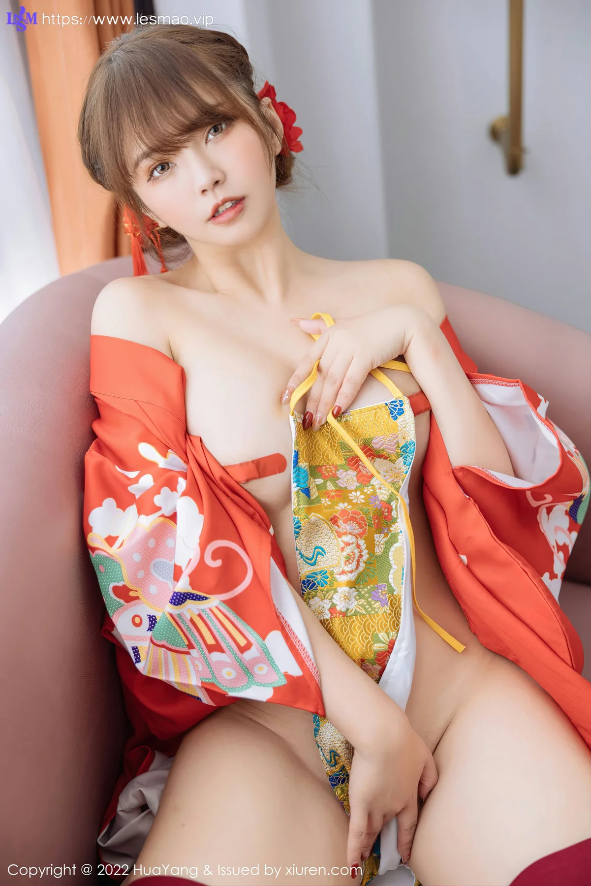 HuaYang 花漾show Vol.518 张思允Nice 红色和服西双版纳旅拍1 - 53
