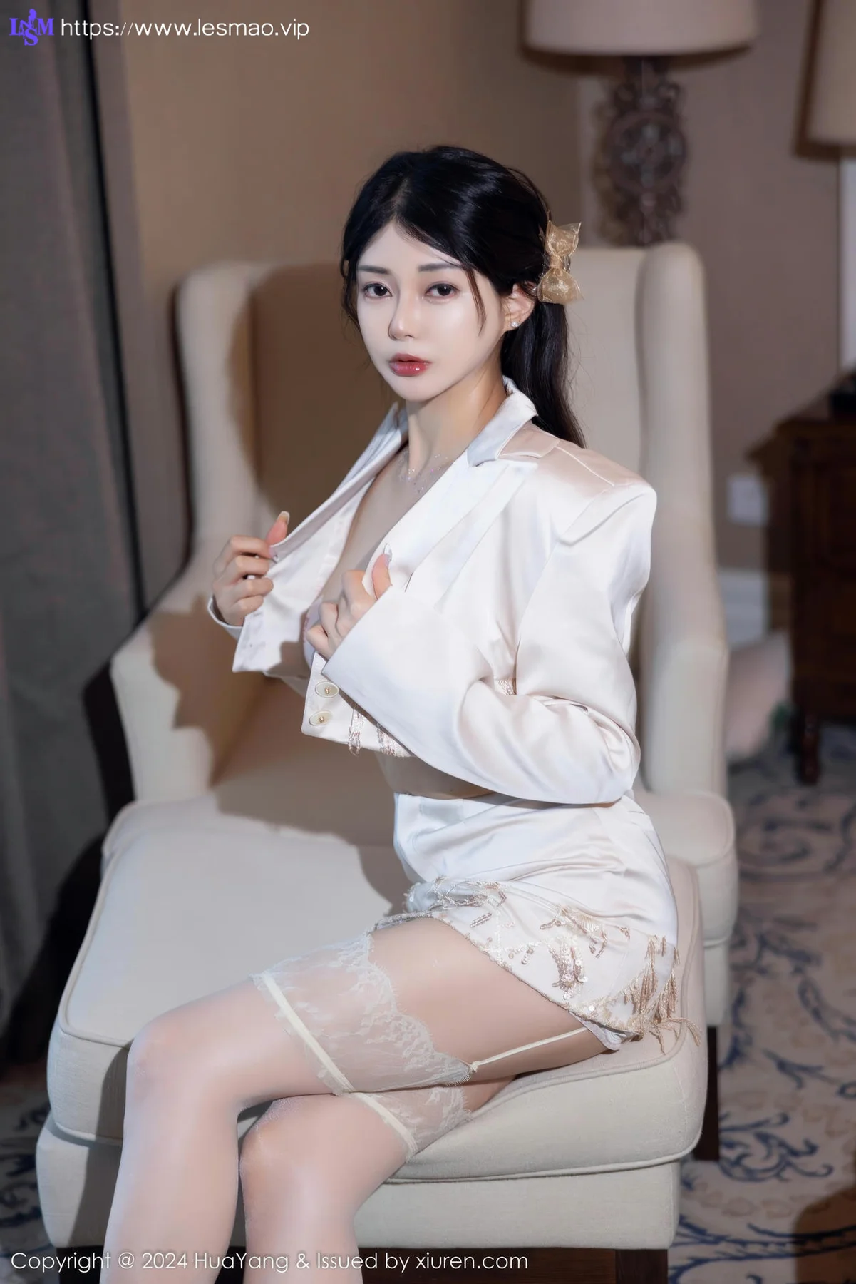 HuaYang 花漾show Vol.615 凯竹Quinn白丝乳贴高跟 - 13