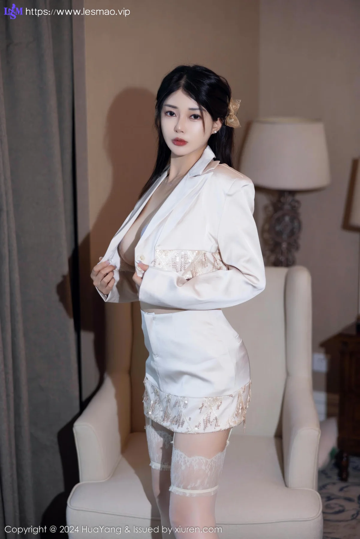 HuaYang 花漾show Vol.615 凯竹Quinn白丝乳贴高跟 - 16