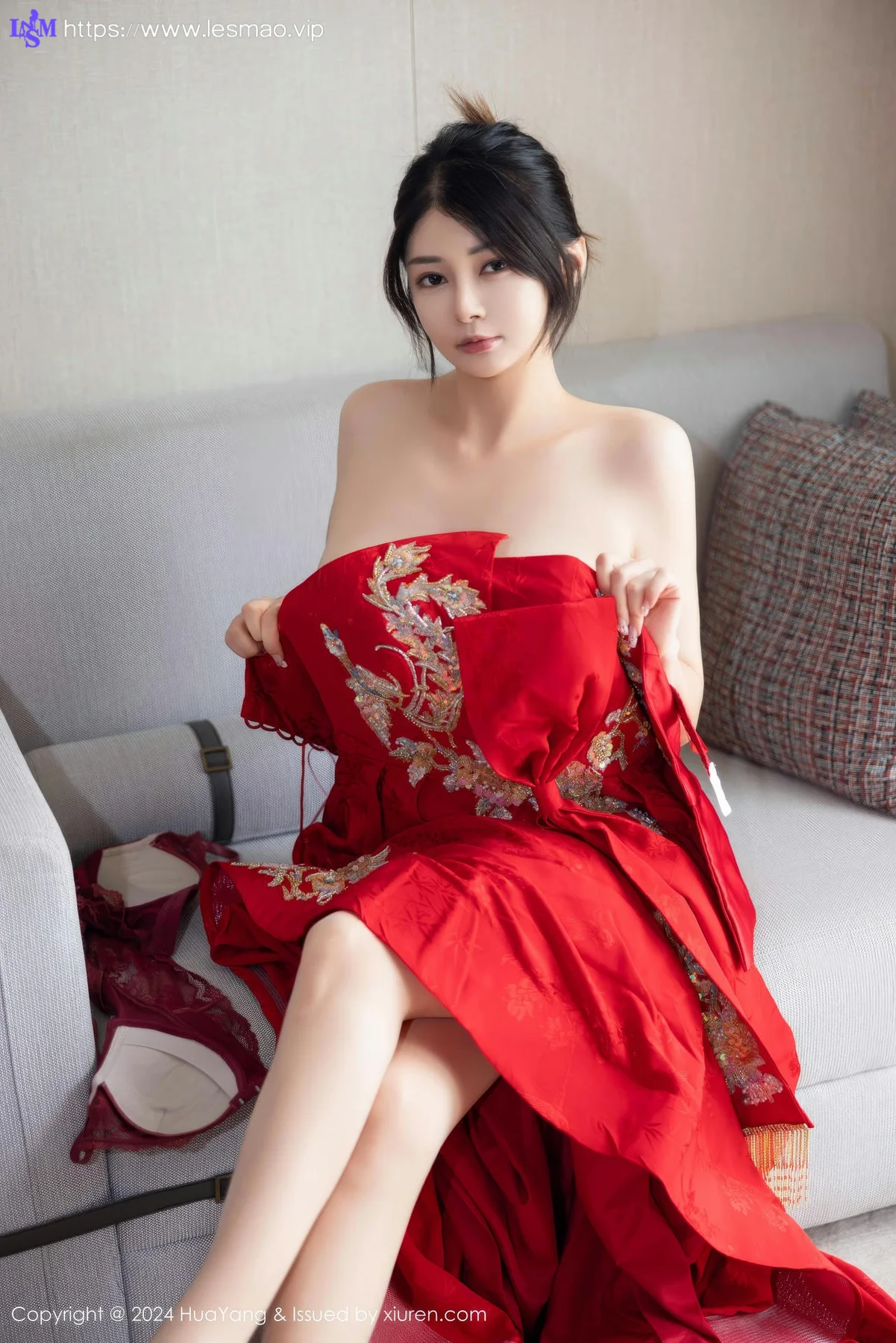 HuaYang 花漾show Vol.623 凯竹Quinn 魅惑肉丝乳贴婚服 - 11