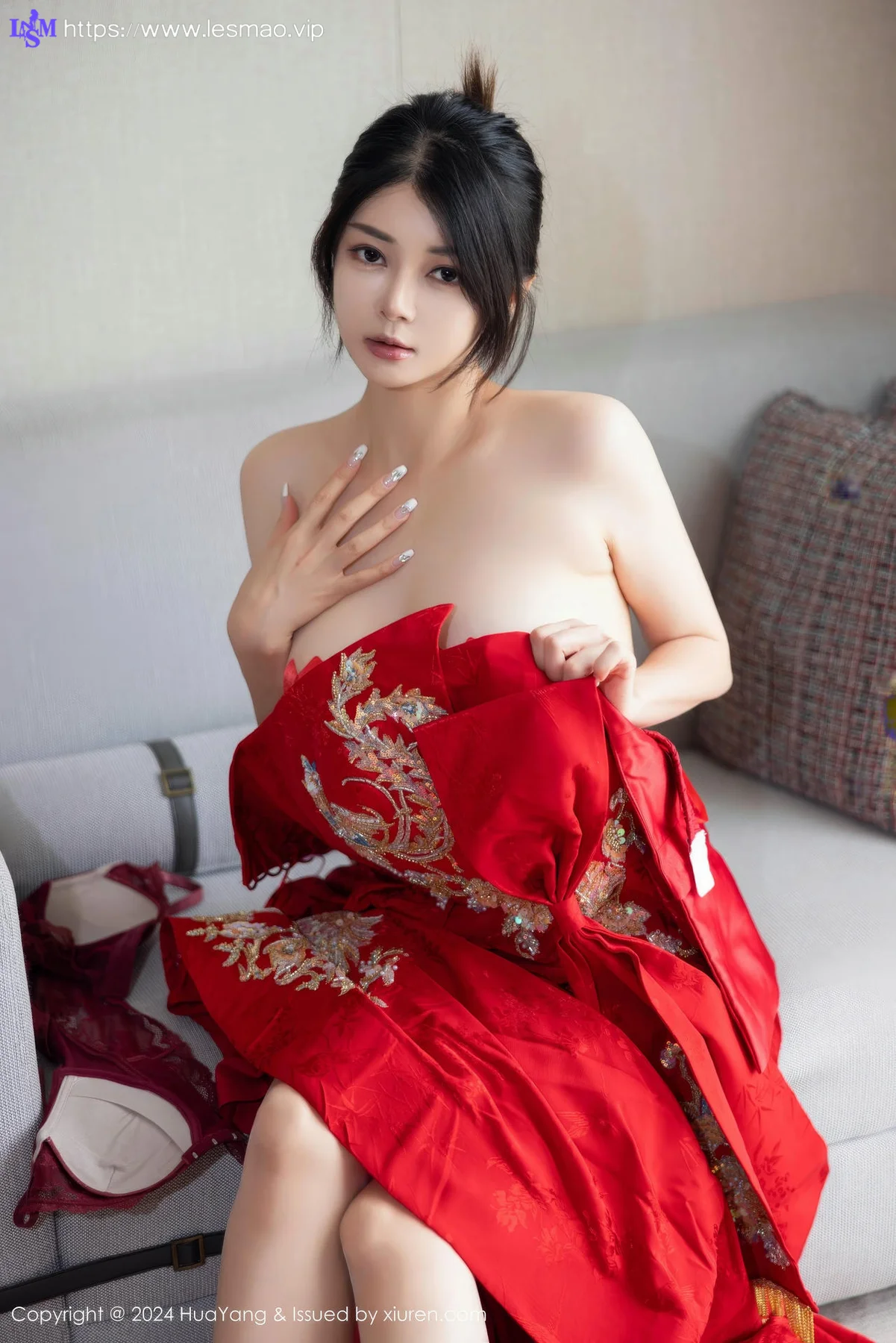 HuaYang 花漾show Vol.623 凯竹Quinn 魅惑肉丝乳贴婚服 - 12