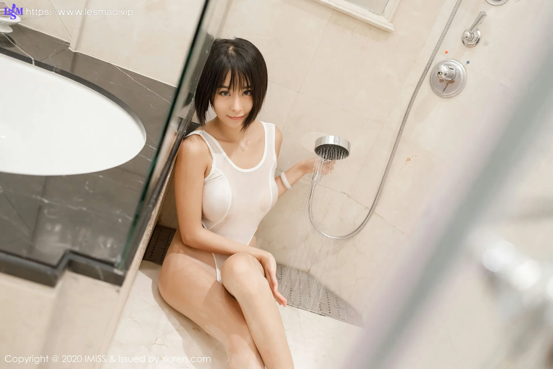 IMiss 爱蜜社 Vol.451 湿身连体衣 蓝夏Akasha 性感私房写真 - 58