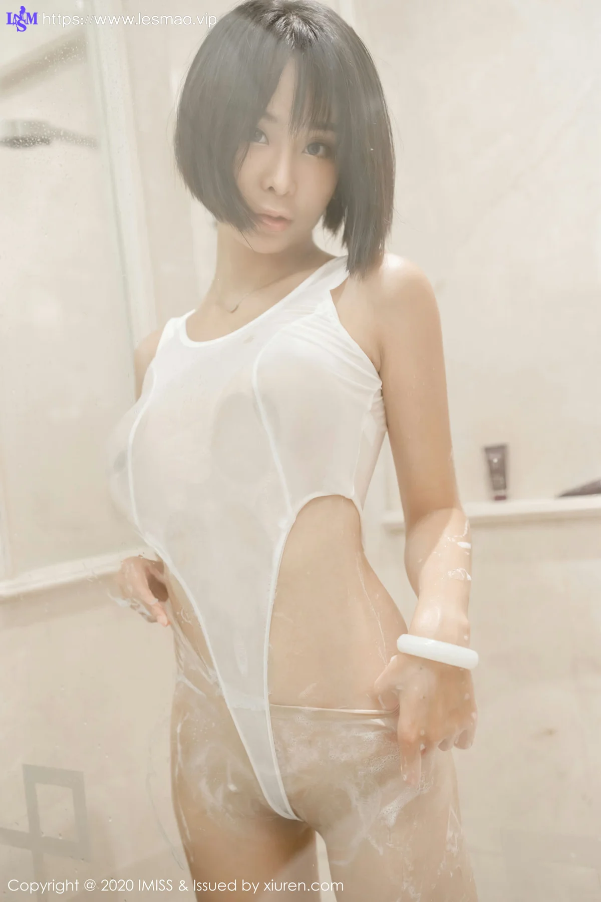 IMiss 爱蜜社 Vol.451 湿身连体衣 蓝夏Akasha 性感私房写真 - 63
