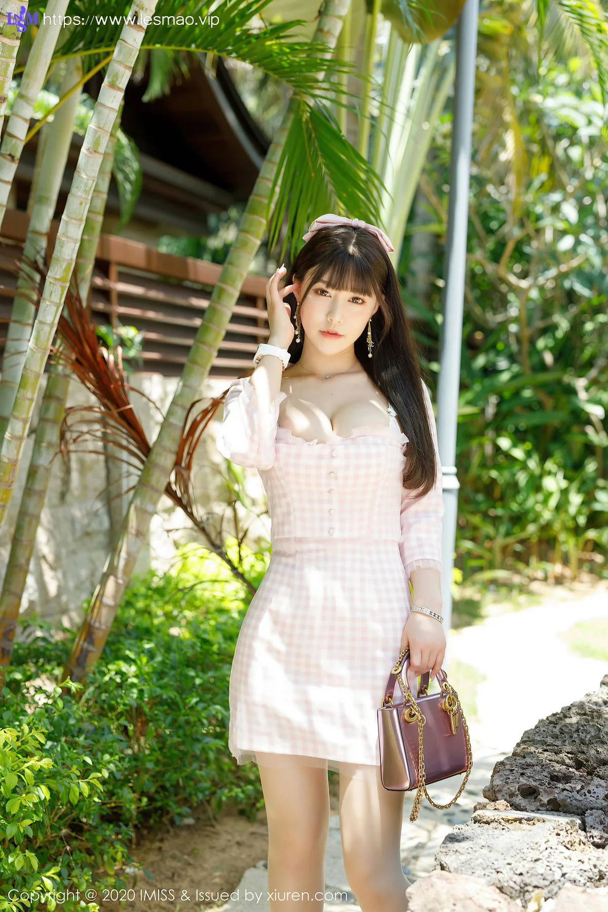 IMiss 爱蜜社 Vol.480 粉色格子吊裙 朱可儿 - 5
