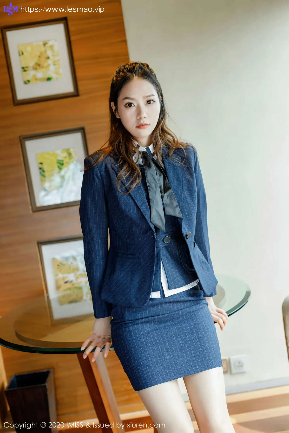 IMiss 爱蜜社 Vol.505 方子萱 条纹职场秘书ol - 72