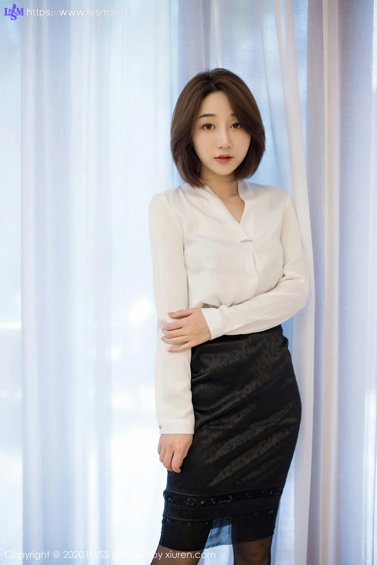 IMiss 爱蜜社 Vol.506 九月生 黑短期黑丝秘书 - 53