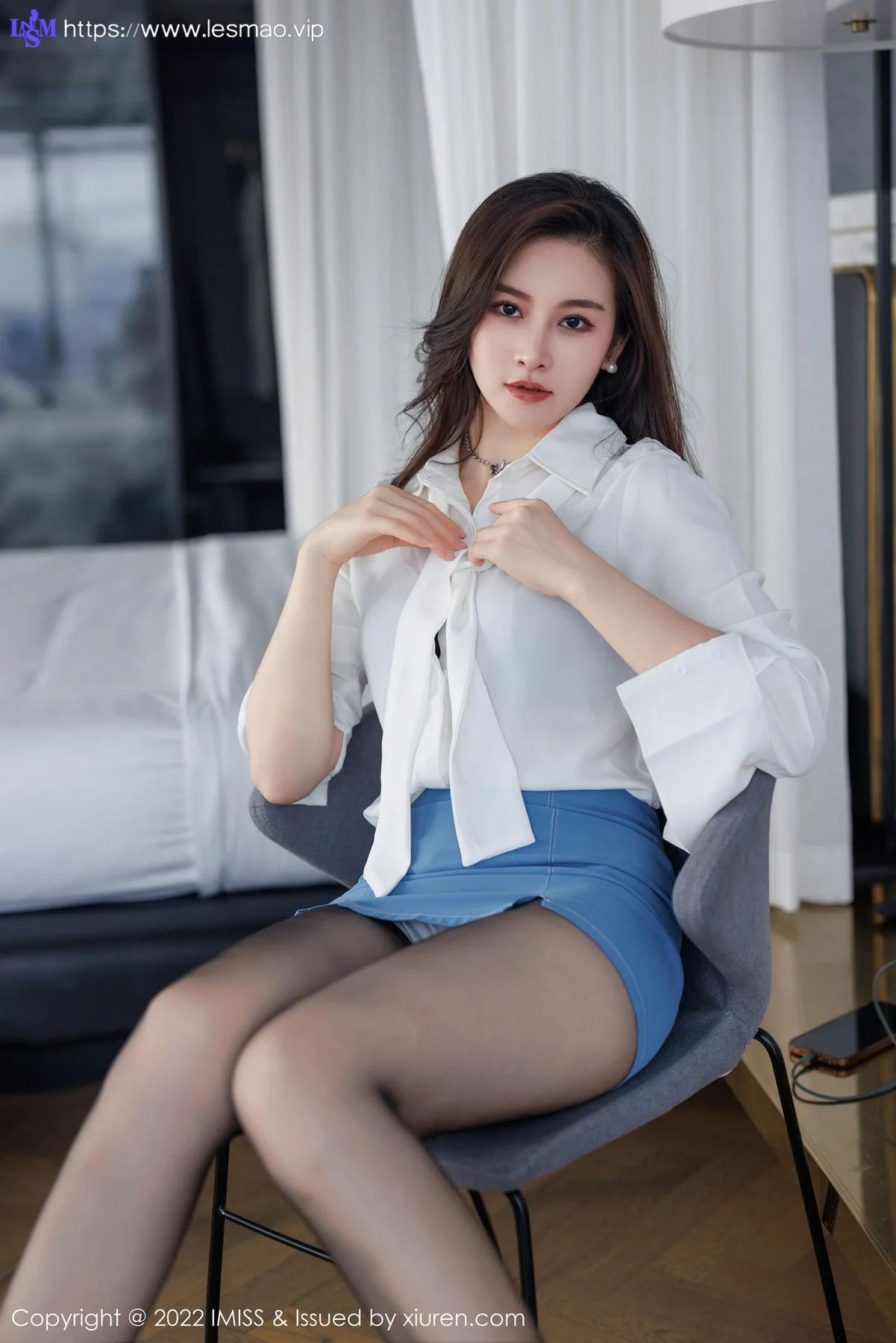 IMiss 爱蜜社 Vol.700 Vanessa 黑色蕾丝内衣性感写真 - 17