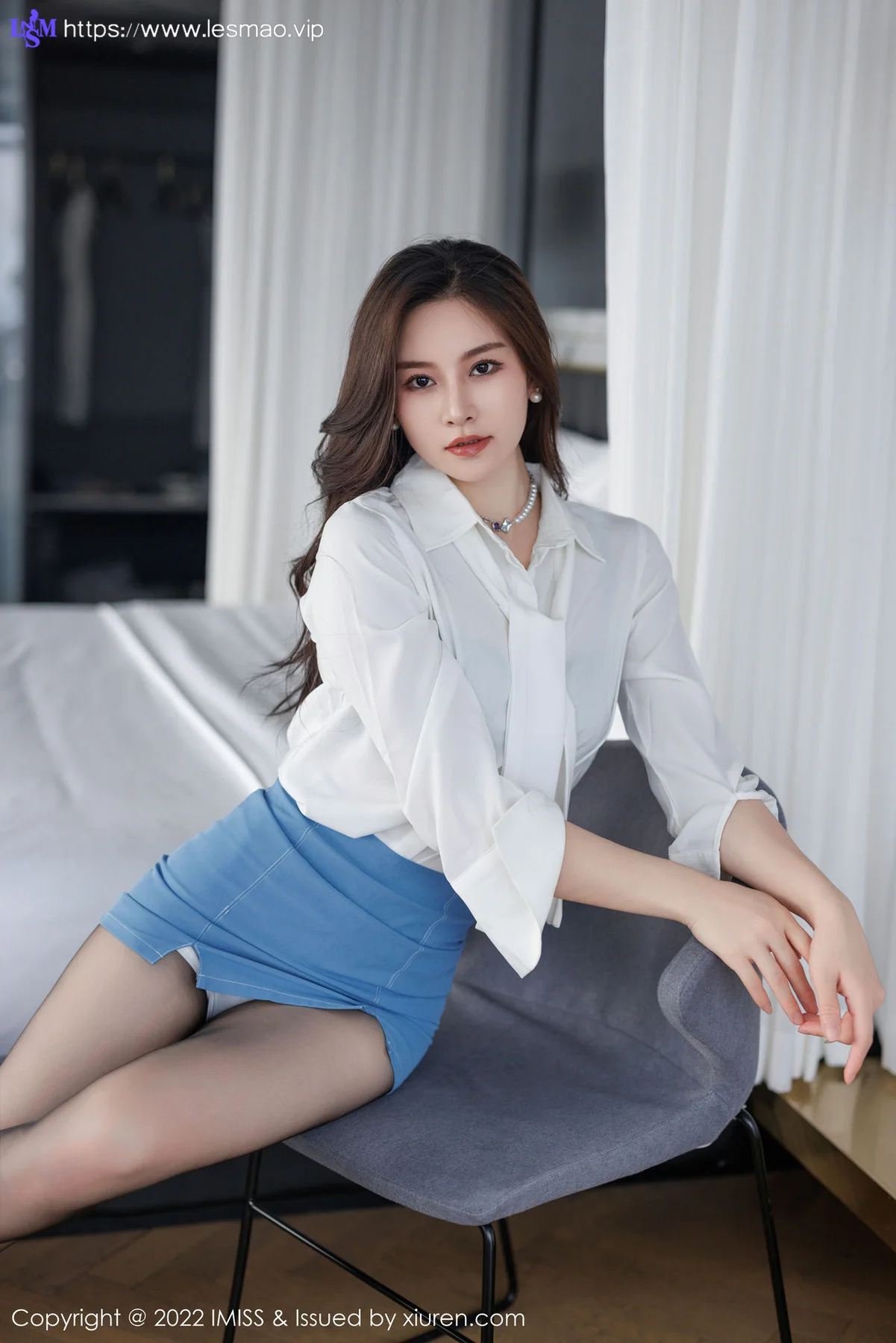 IMiss 爱蜜社 Vol.700 Vanessa 黑色蕾丝内衣性感写真 - 23