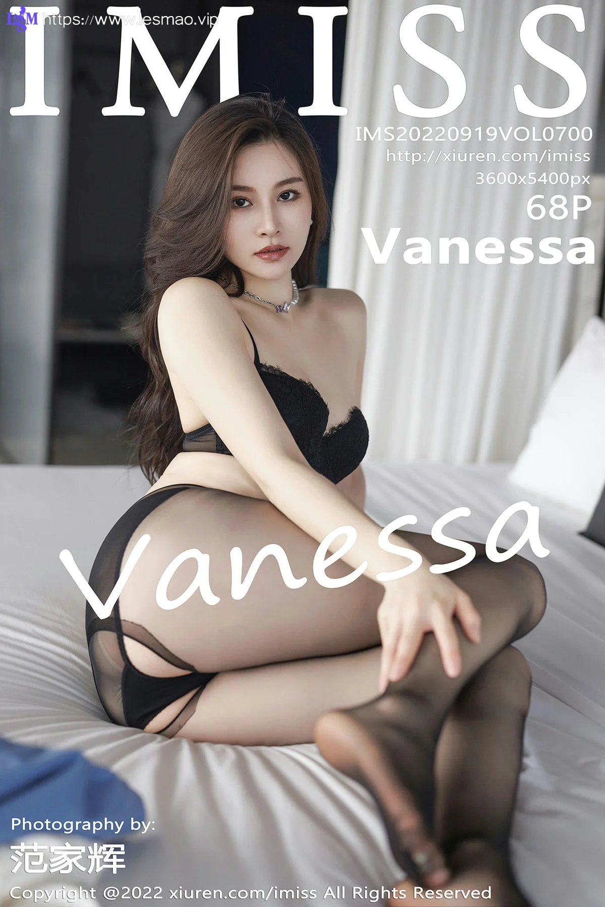 IMiss 爱蜜社 Vol.700 Vanessa 黑色蕾丝内衣性感写真 - 69