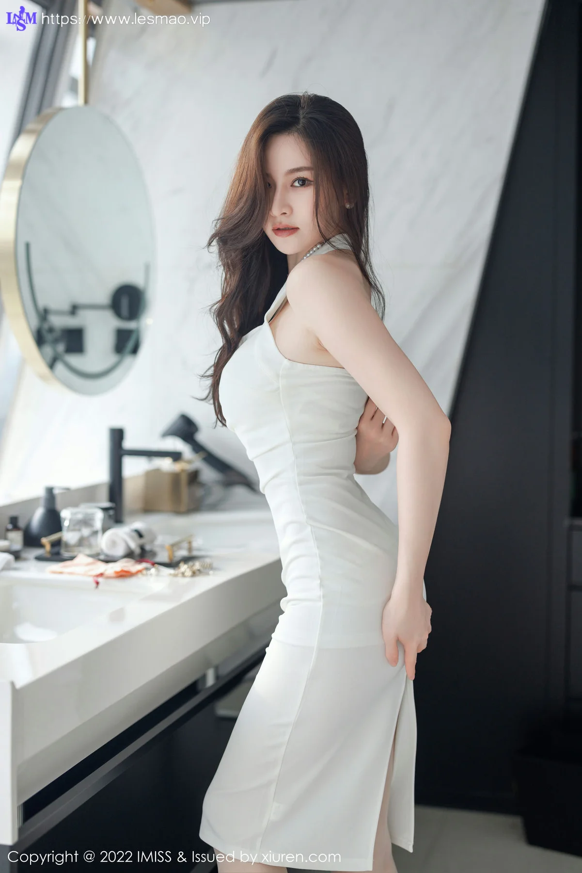 IMiss 爱蜜社 Vol.705 Vanessa 湿身白色内衣 - 4