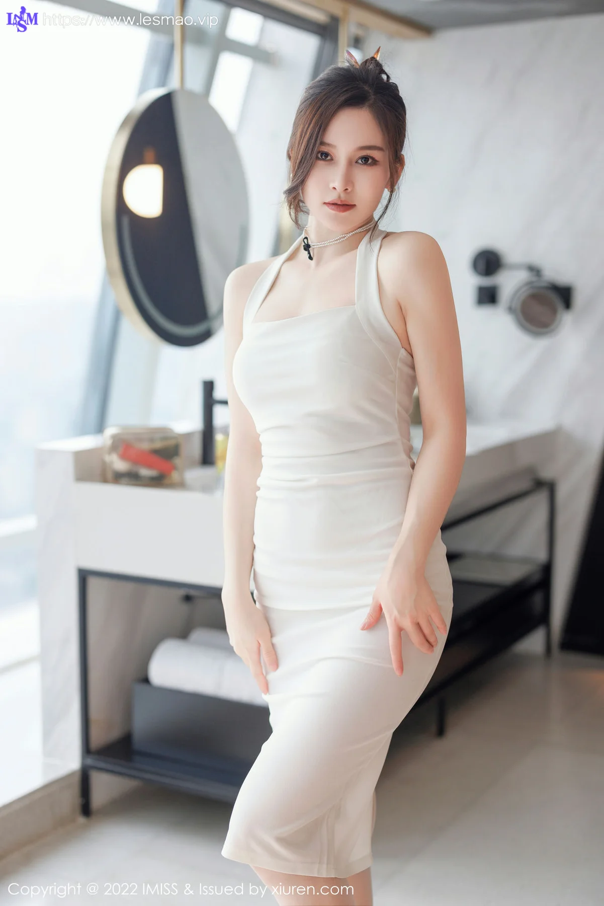 IMiss 爱蜜社 Vol.705 Vanessa 湿身白色内衣 - 34