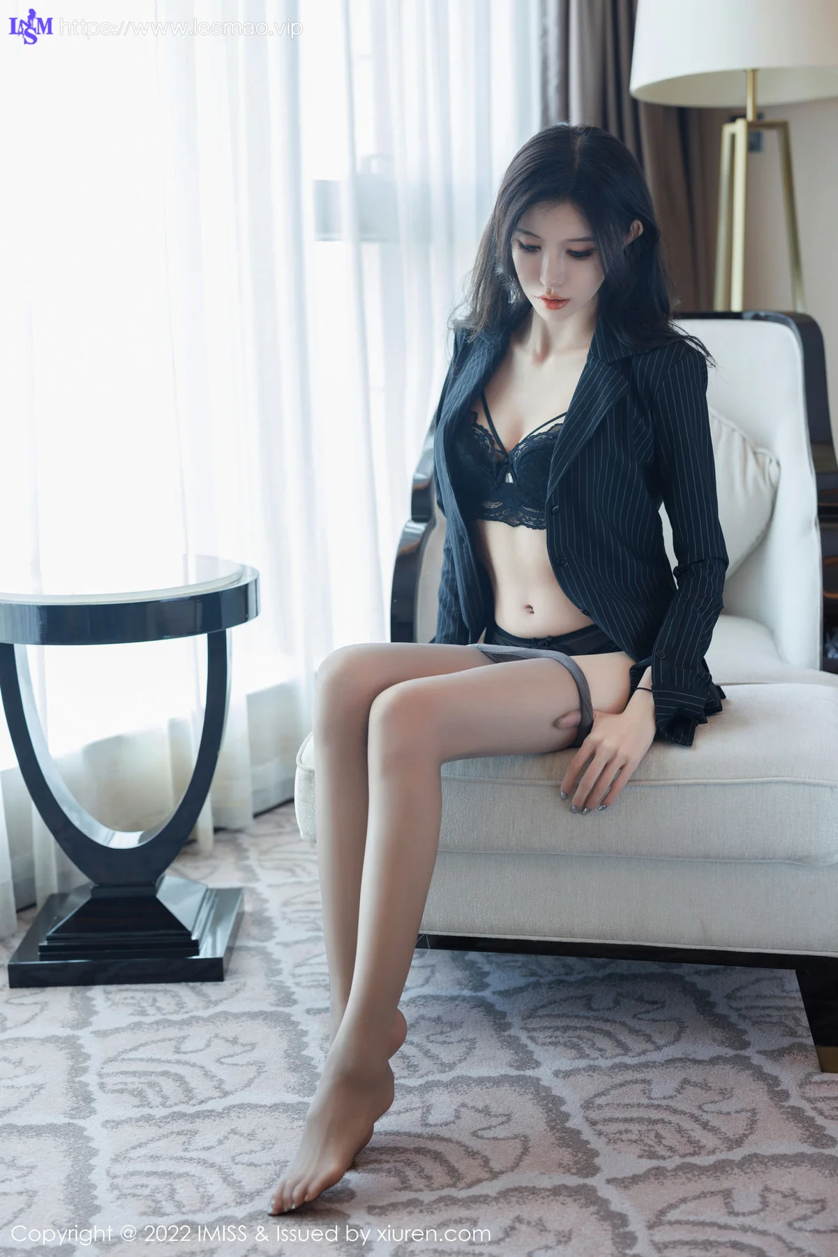 IMiss 爱蜜社 Vol.707 泥鳅鳅 新人首套黑色蕾丝写真 - 25