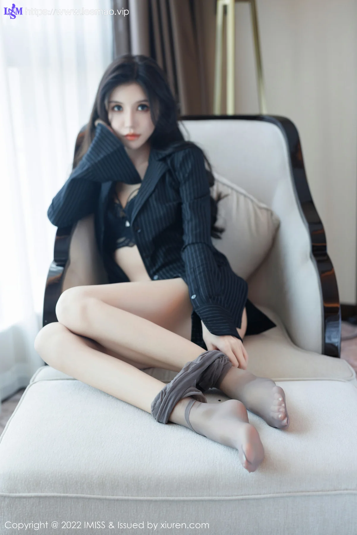 IMiss 爱蜜社 Vol.707 泥鳅鳅 新人首套黑色蕾丝写真 - 28