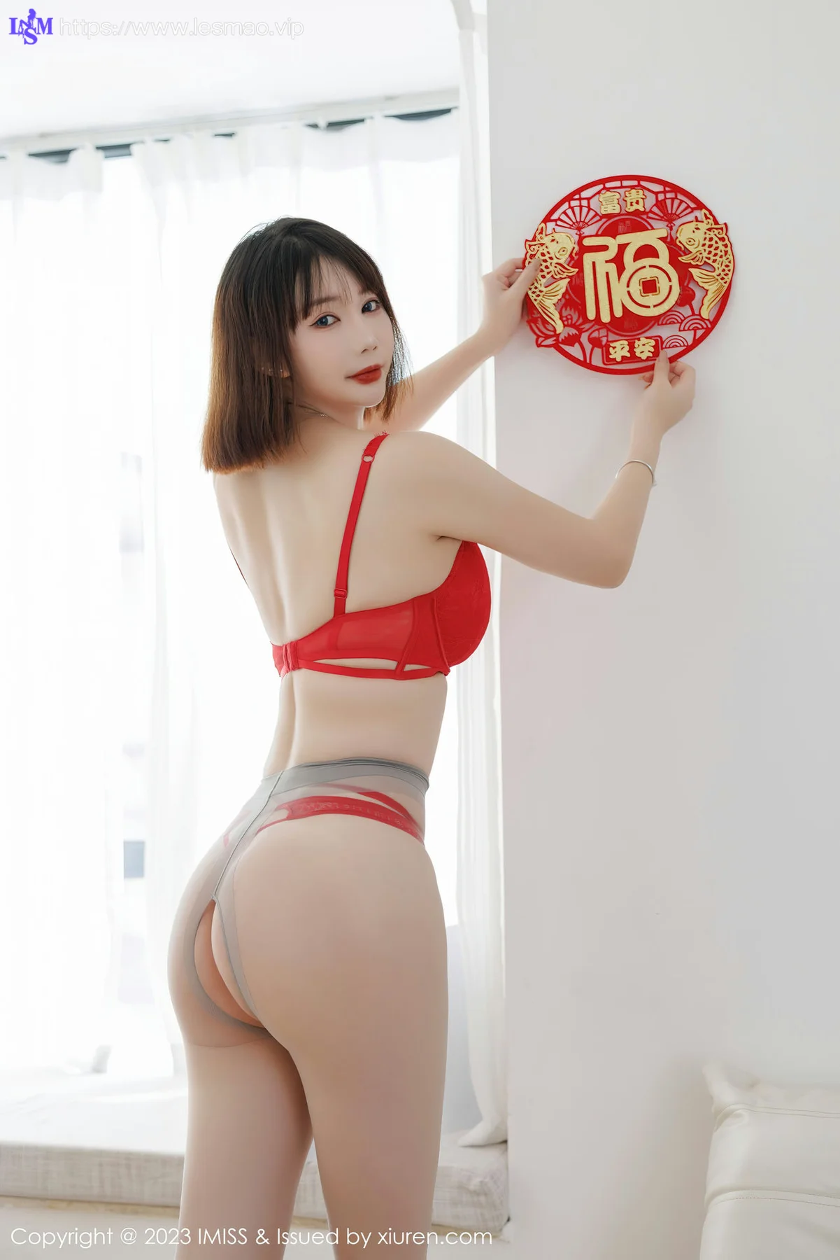 IMiss 爱蜜社 Vol.716 Evon陈赞之 红色旗袍最新性感写真 - 22