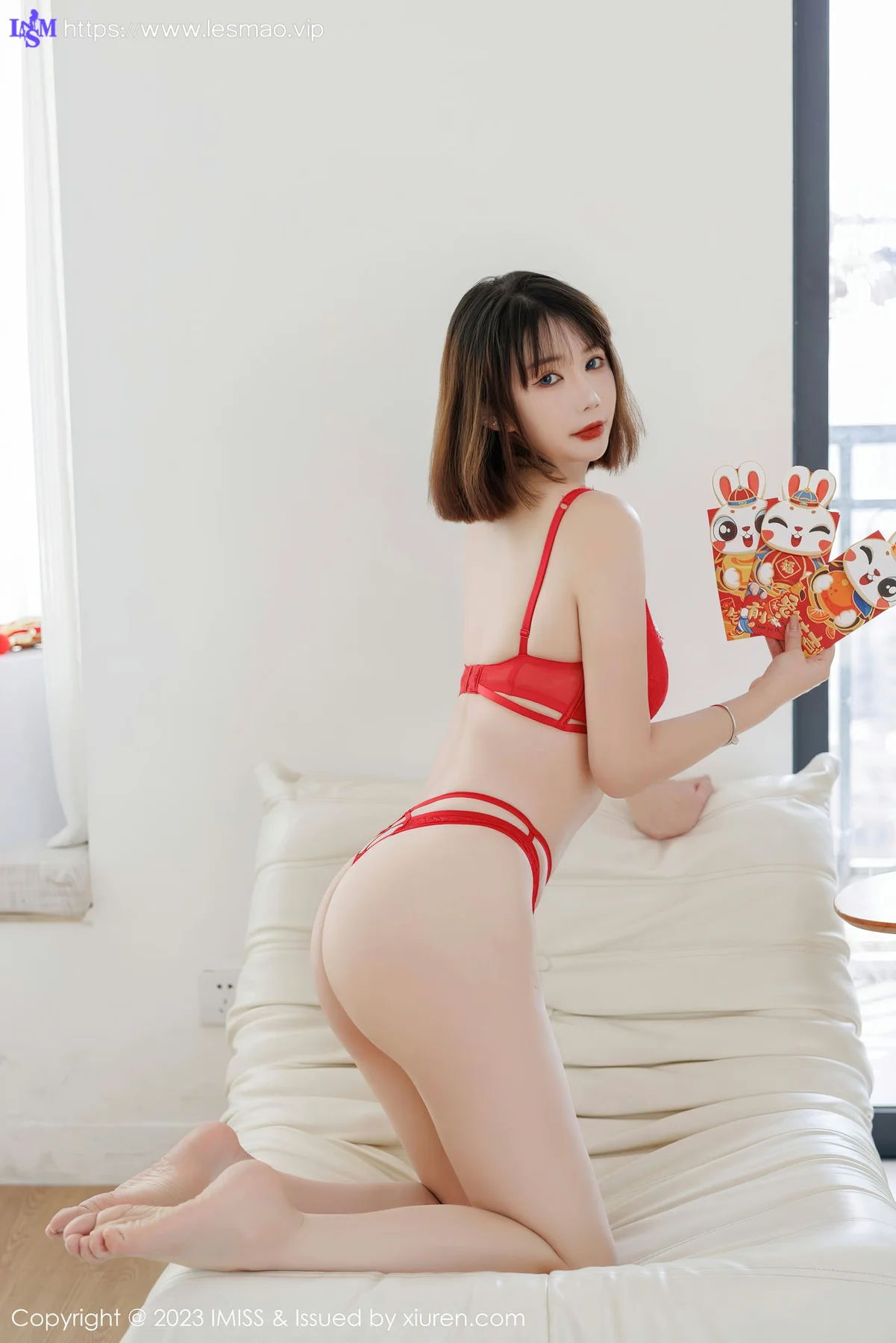 IMiss 爱蜜社 Vol.716 Evon陈赞之 红色旗袍最新性感写真 - 43