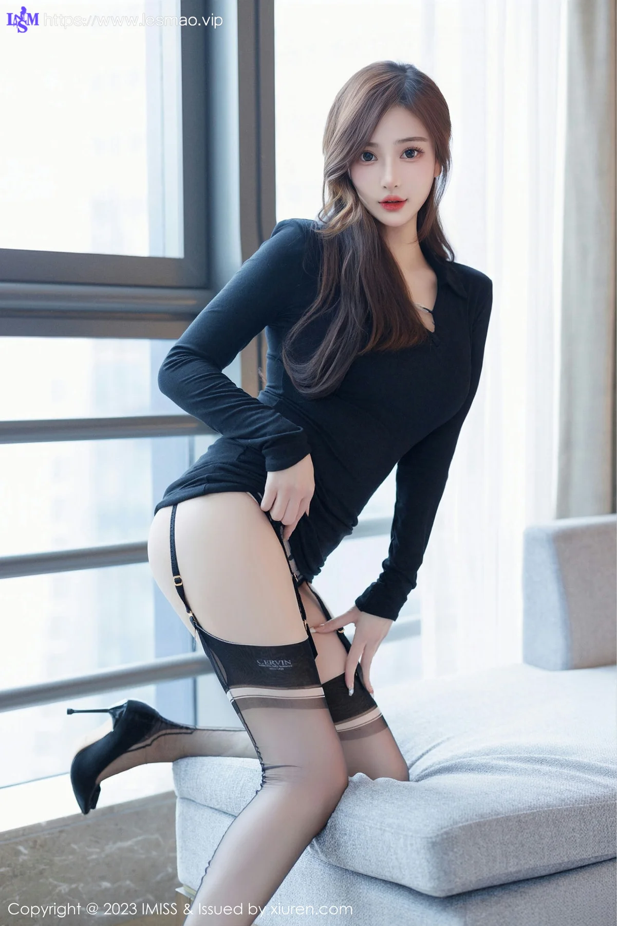 IMiss 爱蜜社 Vol.724 Lavinia肉肉 黑色轻透内衣性感写真3 - 12
