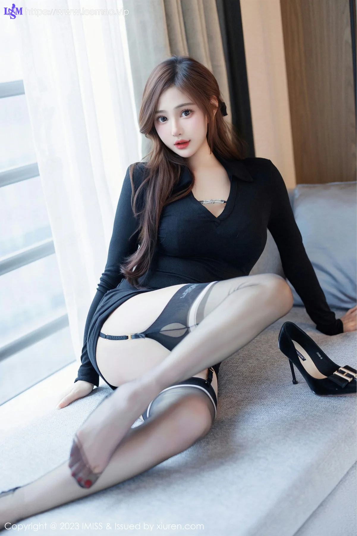 IMiss 爱蜜社 Vol.724 Lavinia肉肉 黑色轻透内衣性感写真3 - 17
