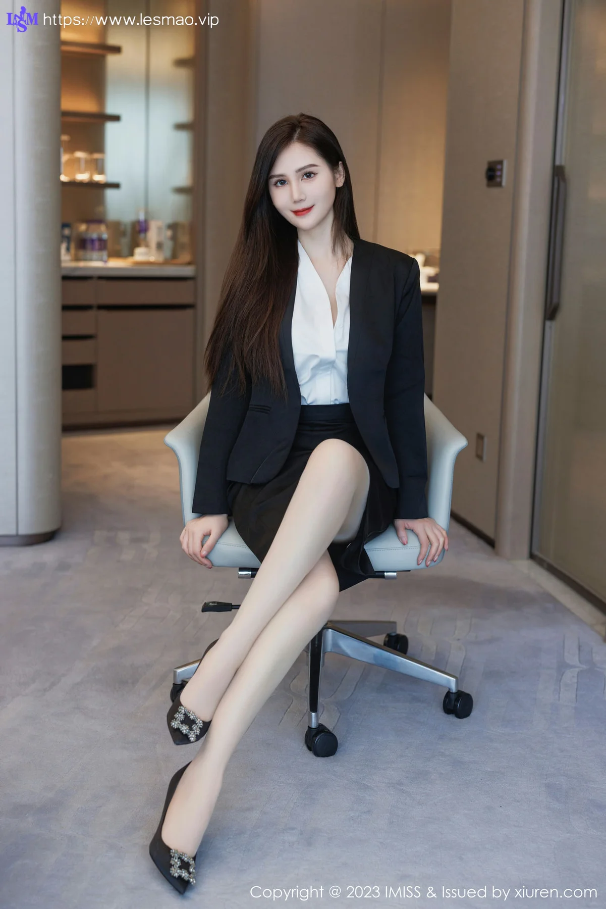 IMiss 爱蜜社 Vol.739 SISY思 黑色Ol性感写真 - 8