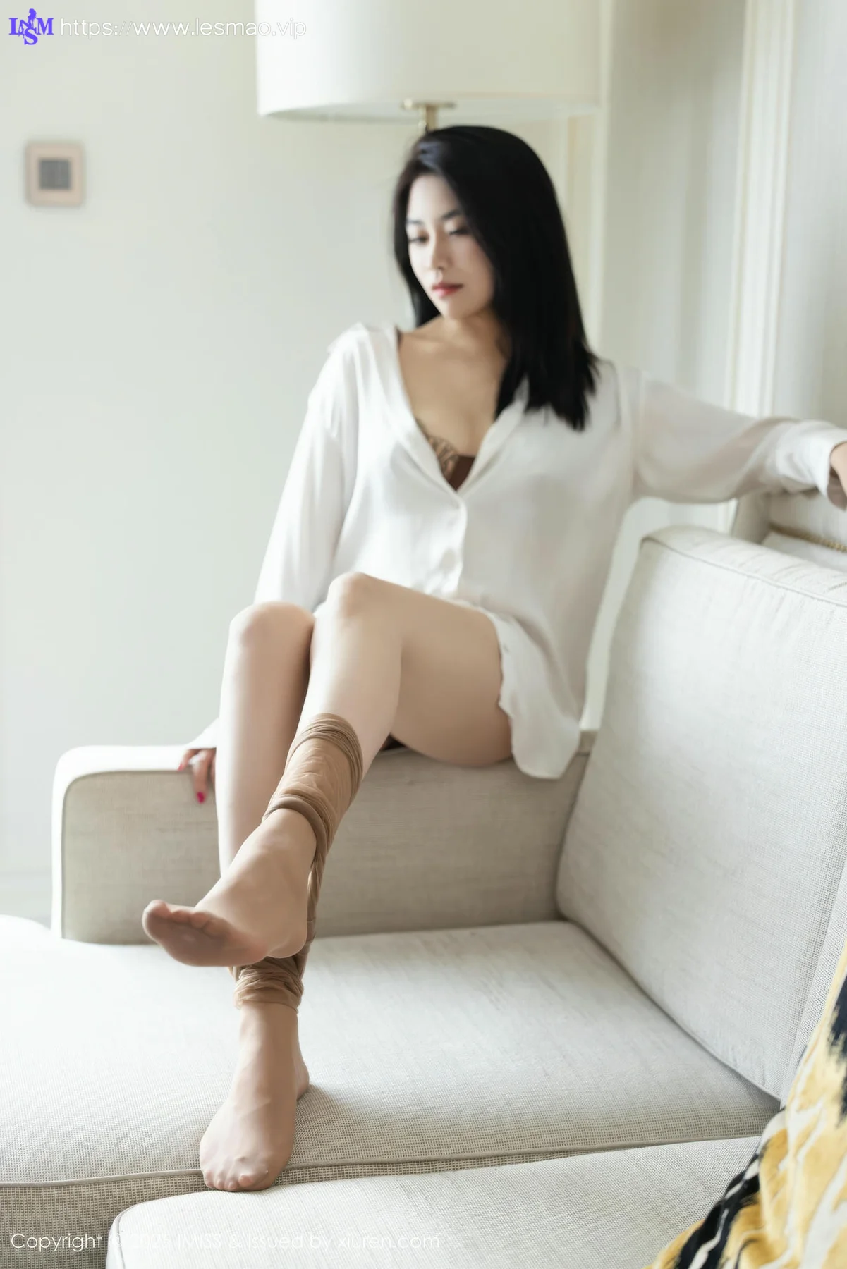 IMiss 爱蜜社 Vol.800 许诺Sabrina 白色OL服饰 - 57