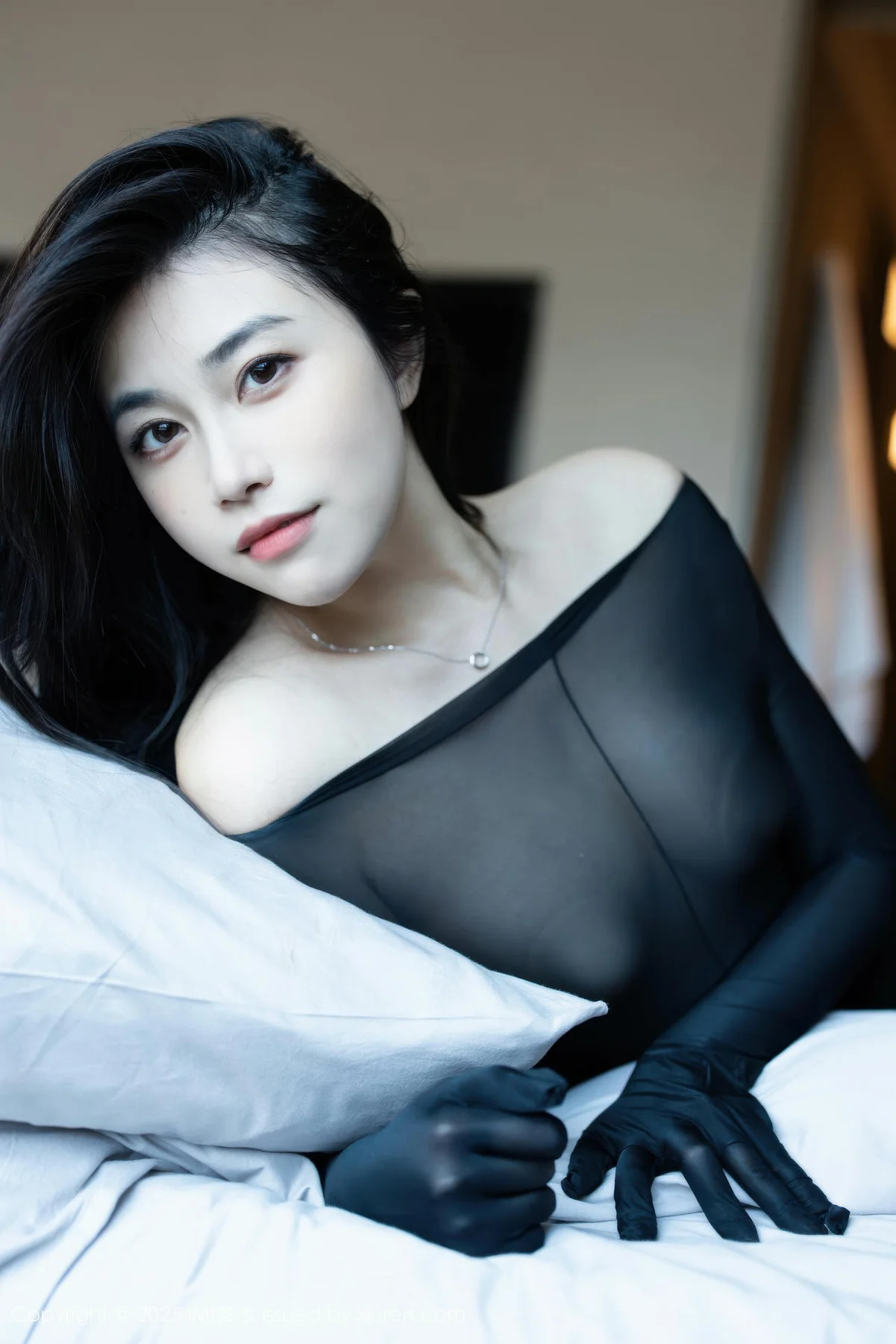 IMiss 爱蜜社 Vol.803 许诺Sabrina 黑色连体丝袜 - 41