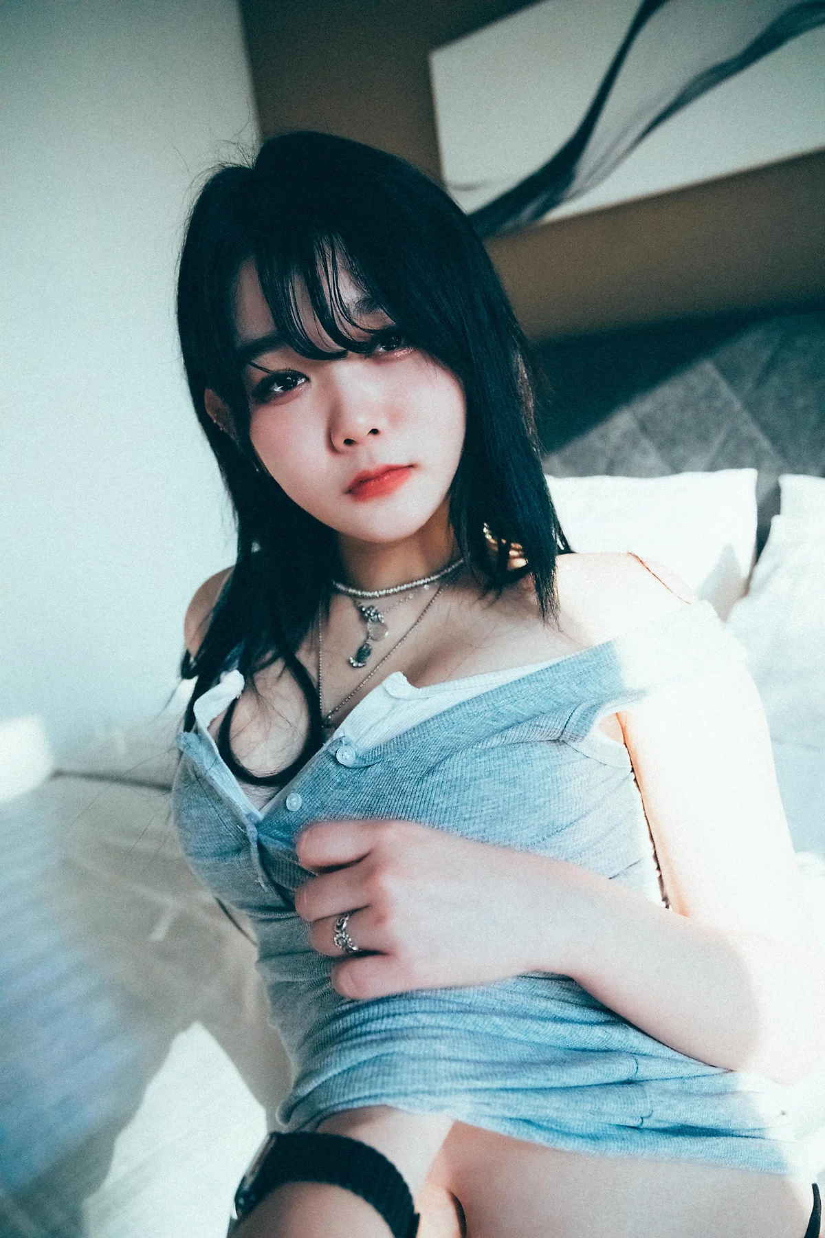Loozy No.104 Zia灰色玉背紧身裙 - 29