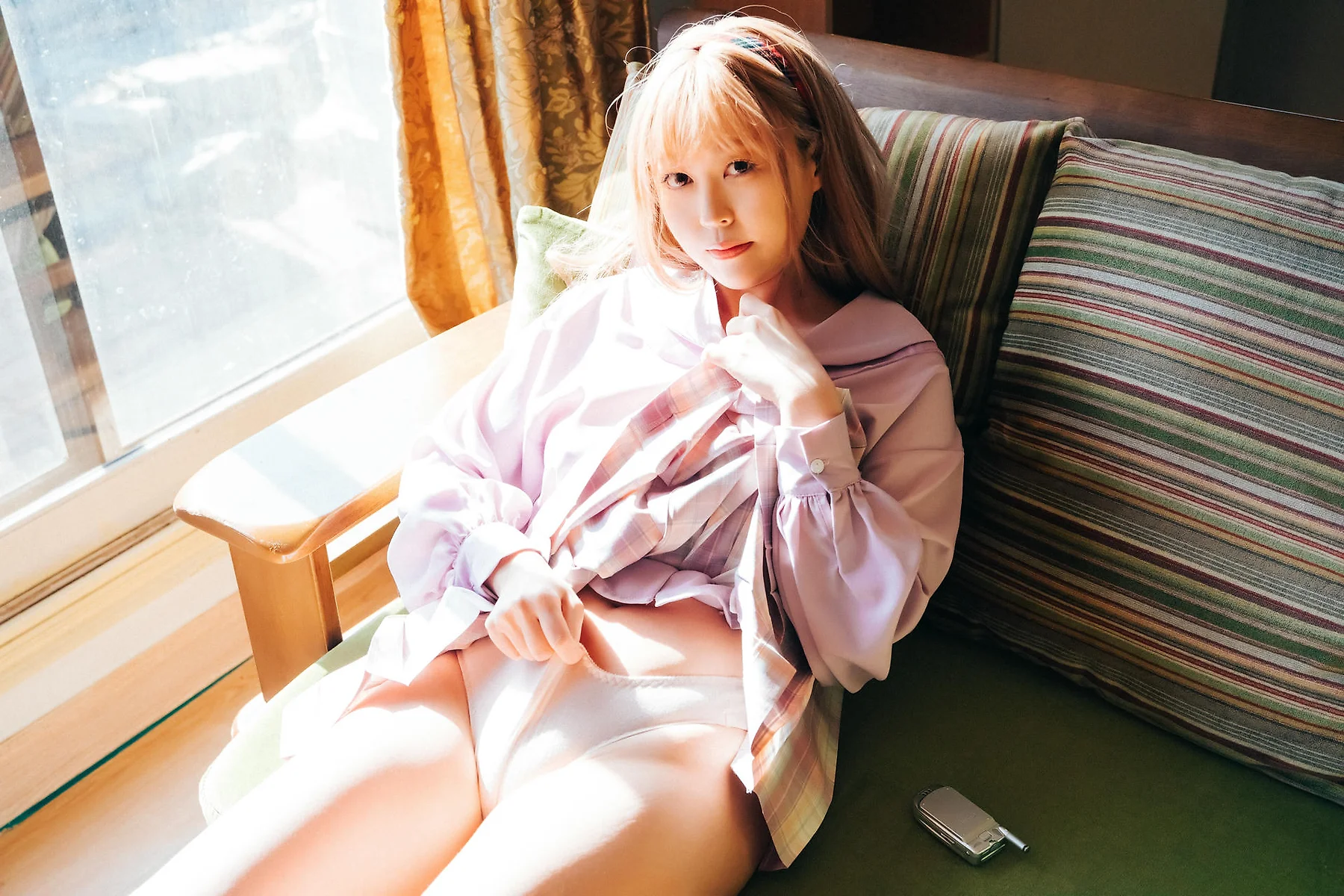 Loozy No.124 Mozzi阳光下的格子少女 - 14