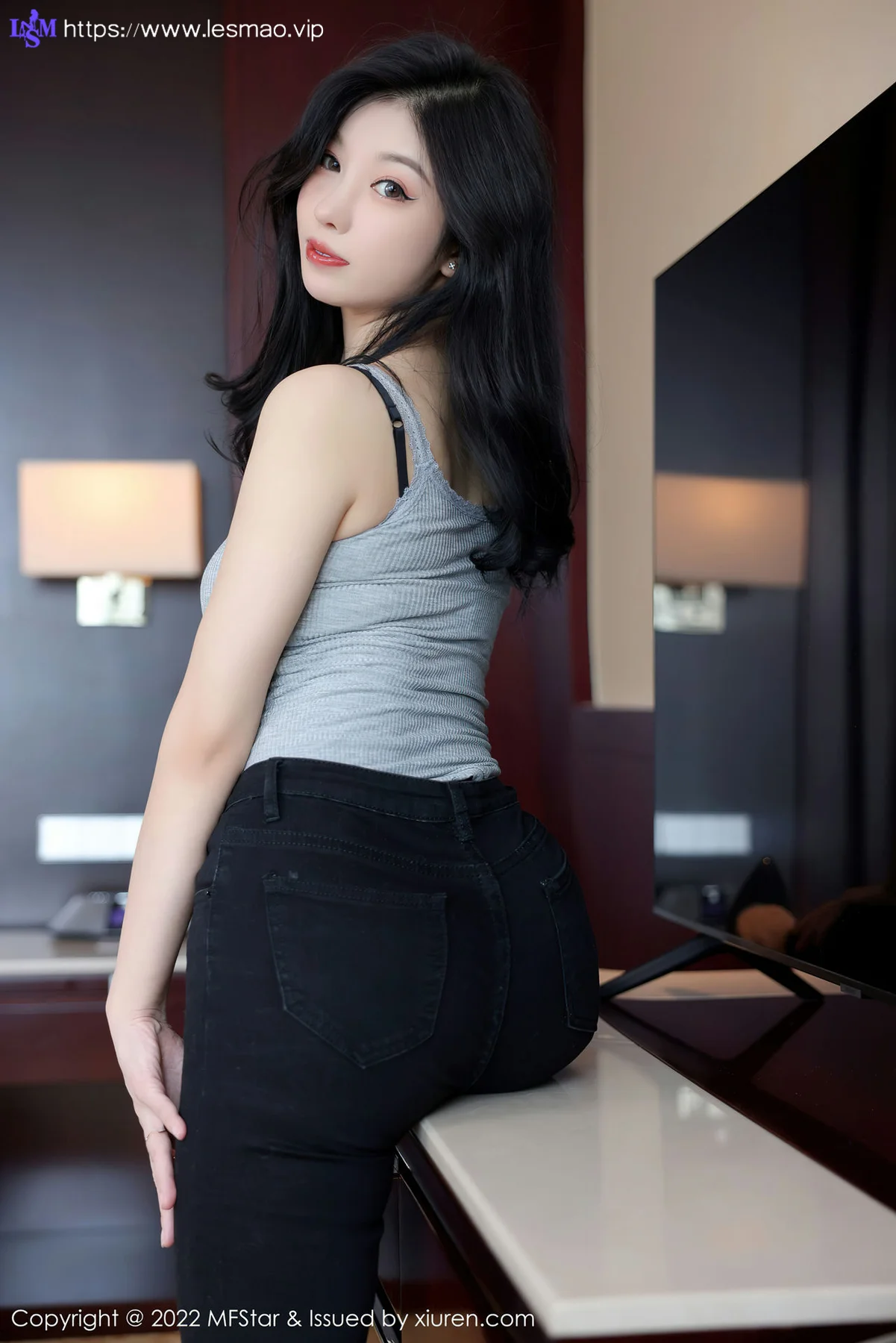 MFStar 模范学院 Vol.557 黑色内衣 人间荒糖 性感写真 - 5