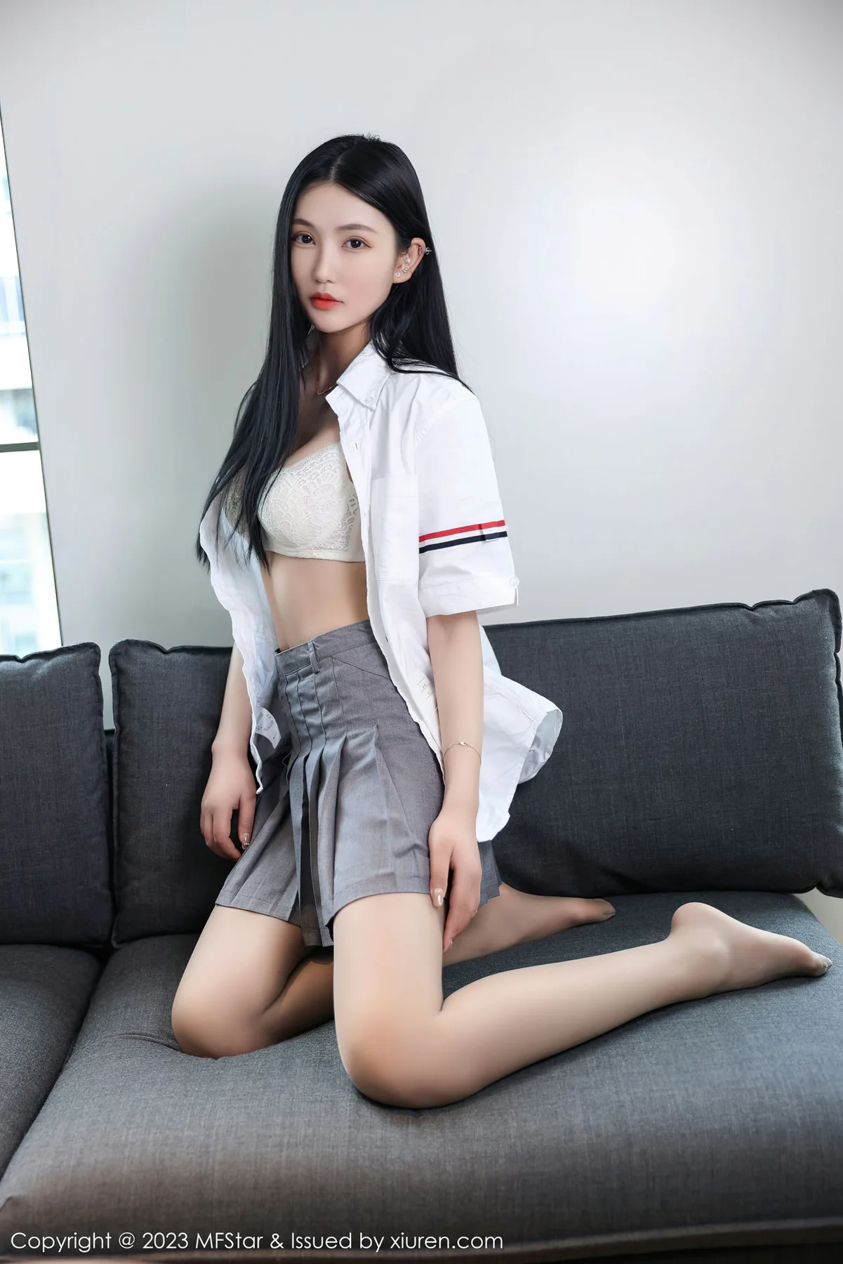 MFStar 模范学院 Vol.578 Ai西西里 白色蕾丝内衣写真 - 24