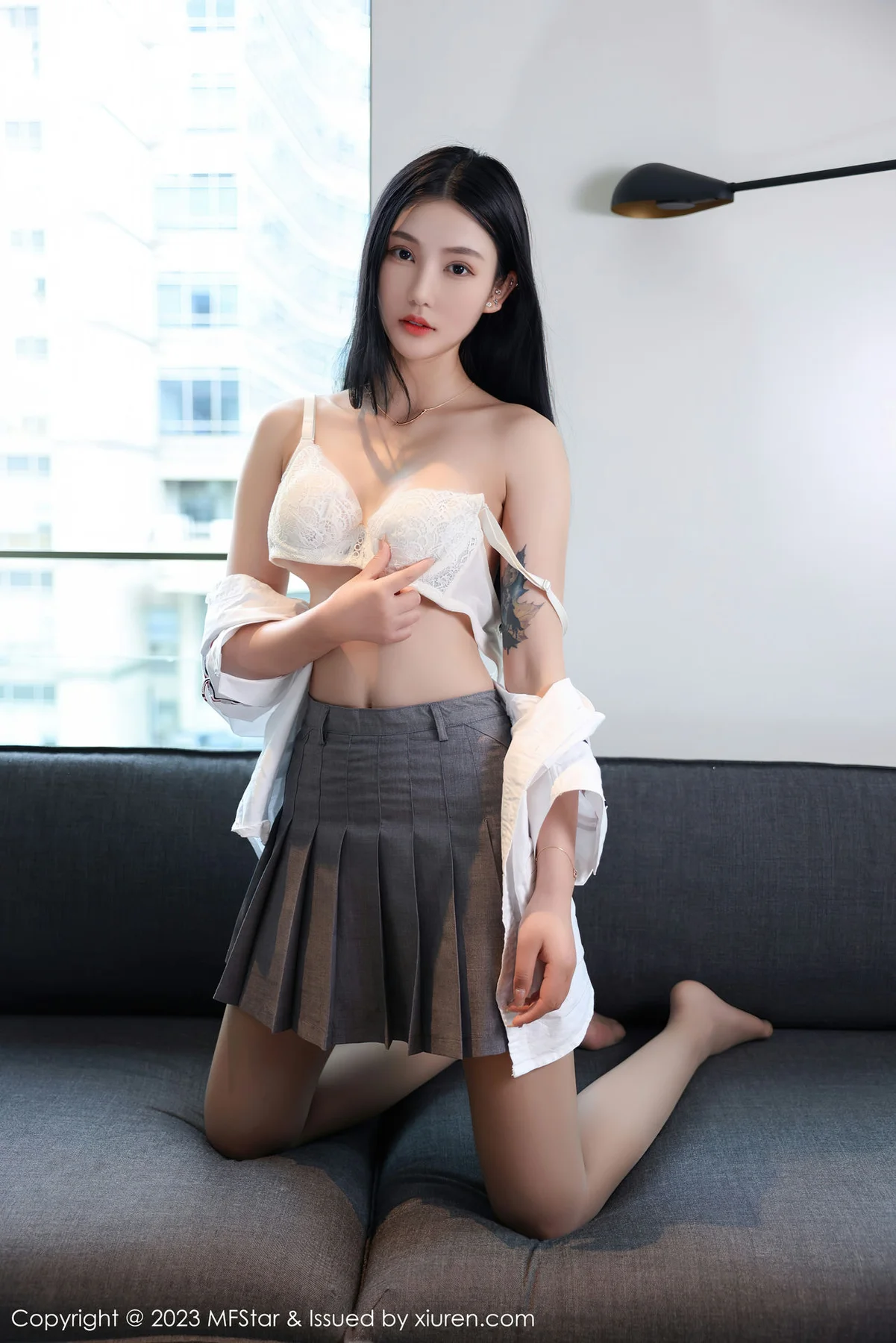 MFStar 模范学院 Vol.578 Ai西西里 白色蕾丝内衣写真 - 31