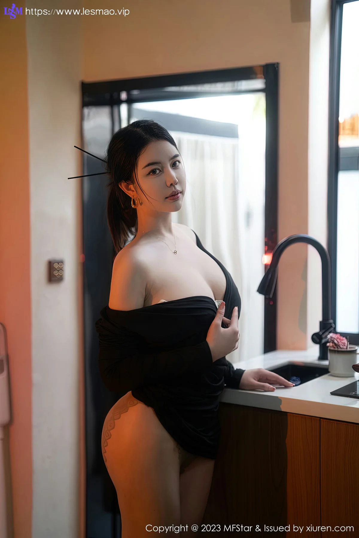MFStar 模范学院 Vol.596 樱桃小犊子 魅惑黑丝性感写真3 - 31