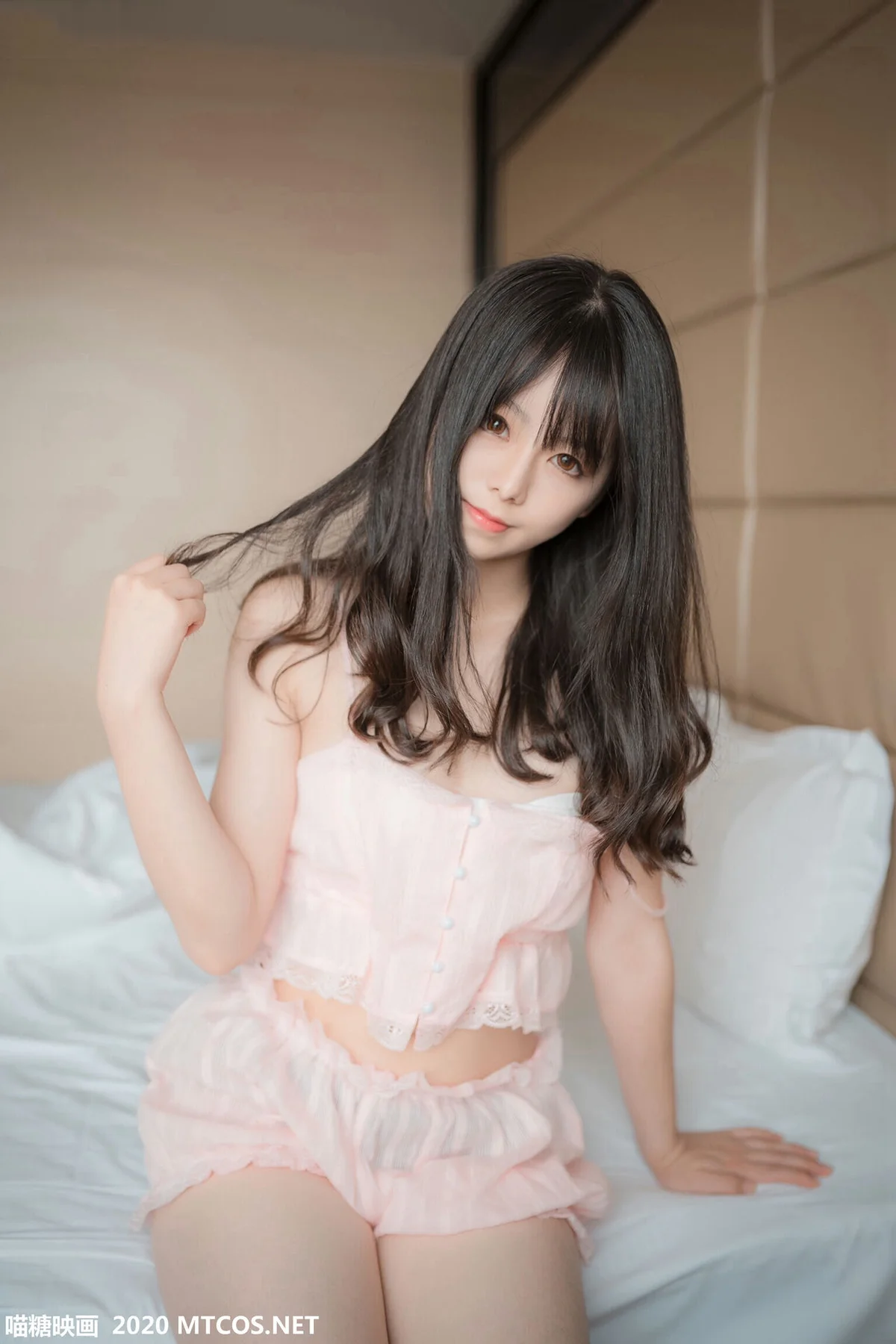 MTYH 喵糖映画 Vol.104  粉色吊带睡衣 - 39
