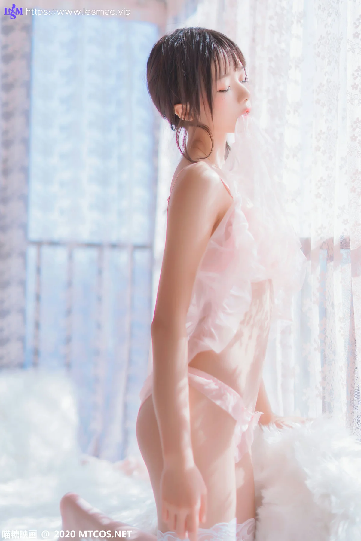 MTYH 喵糖映画 Vol.189  粉系轻纱 马尾少女 - 15