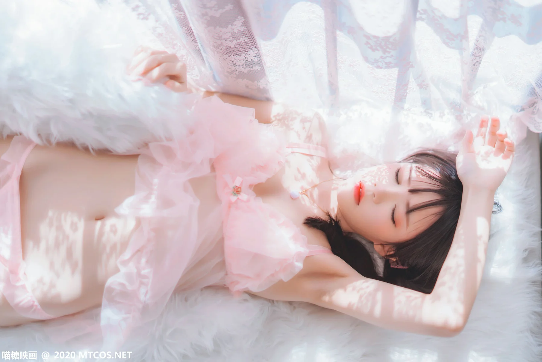 MTYH 喵糖映画 Vol.189  粉系轻纱 马尾少女 - 23