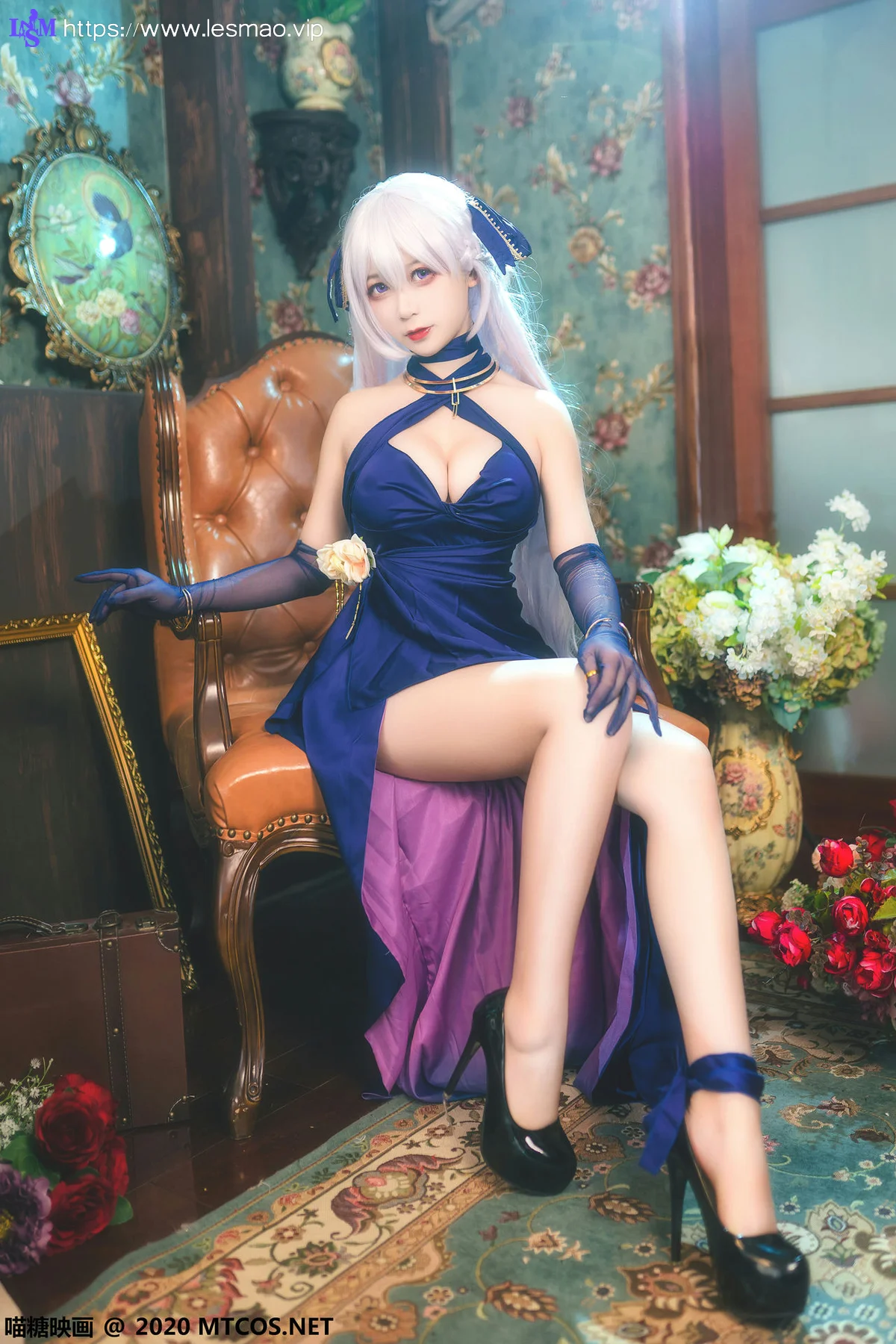 MTYH 喵糖映画 Vol.210  贝法红蓝礼服 - 15