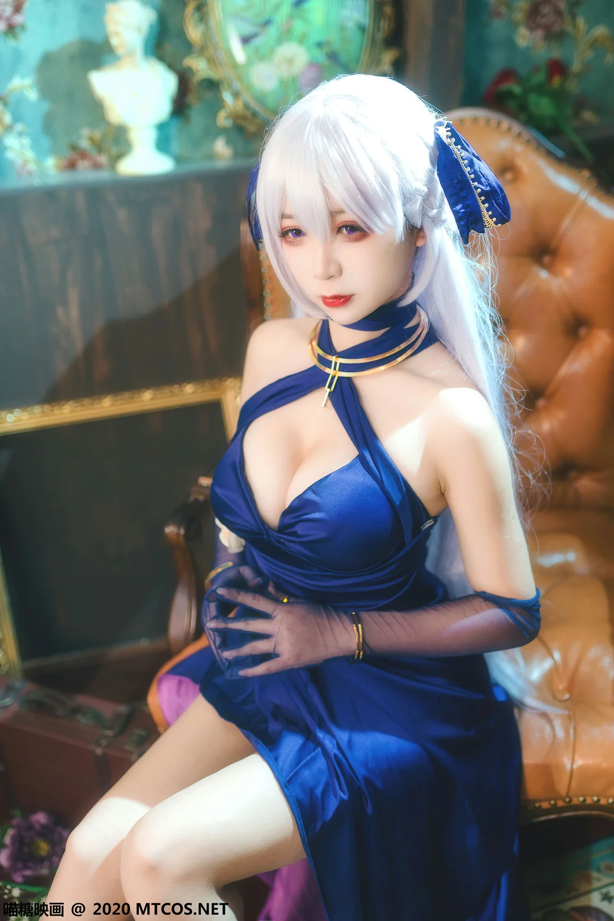 MTYH 喵糖映画 Vol.210  贝法红蓝礼服 - 22