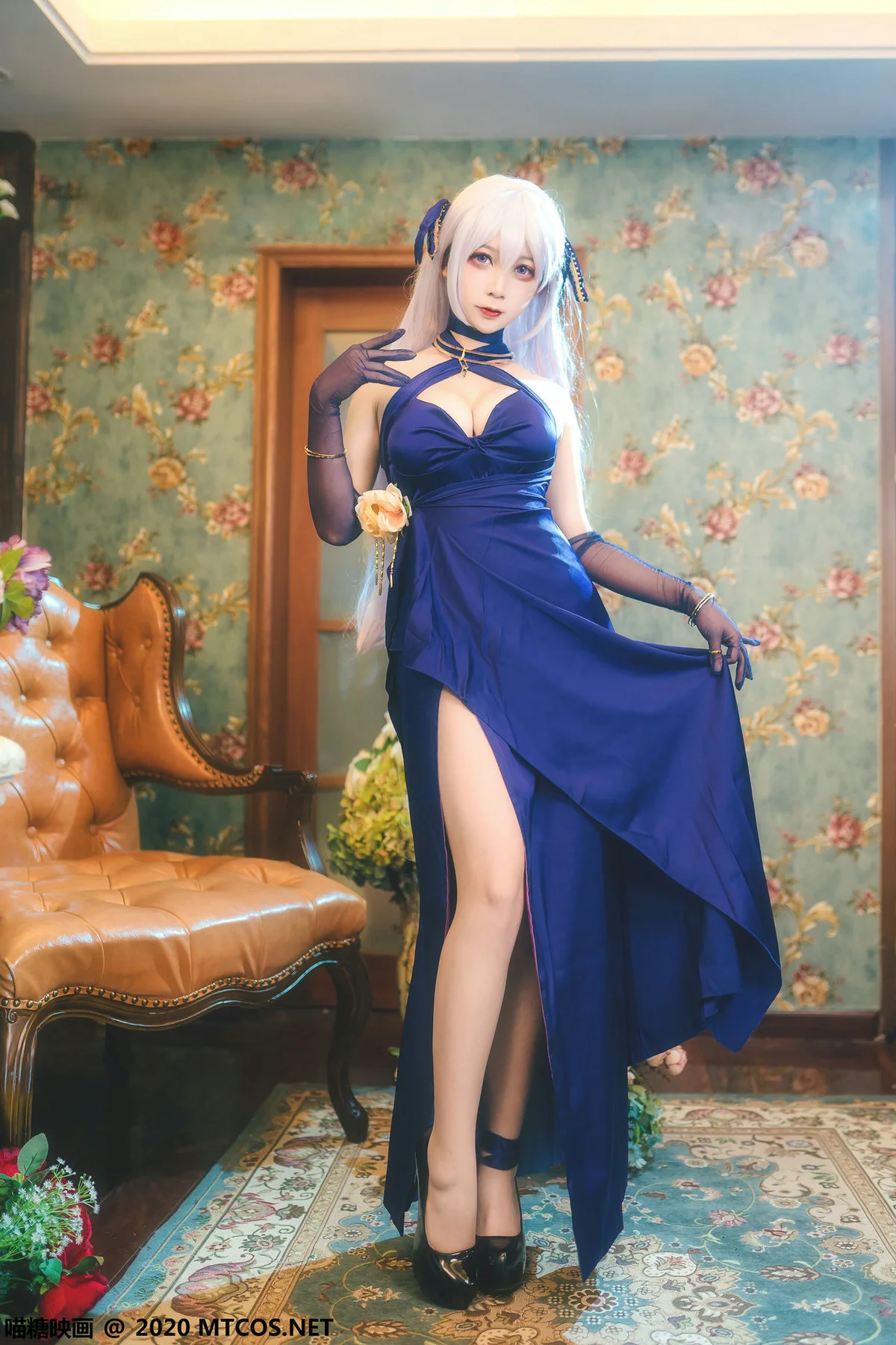 MTYH 喵糖映画 Vol.210  贝法红蓝礼服 - 23