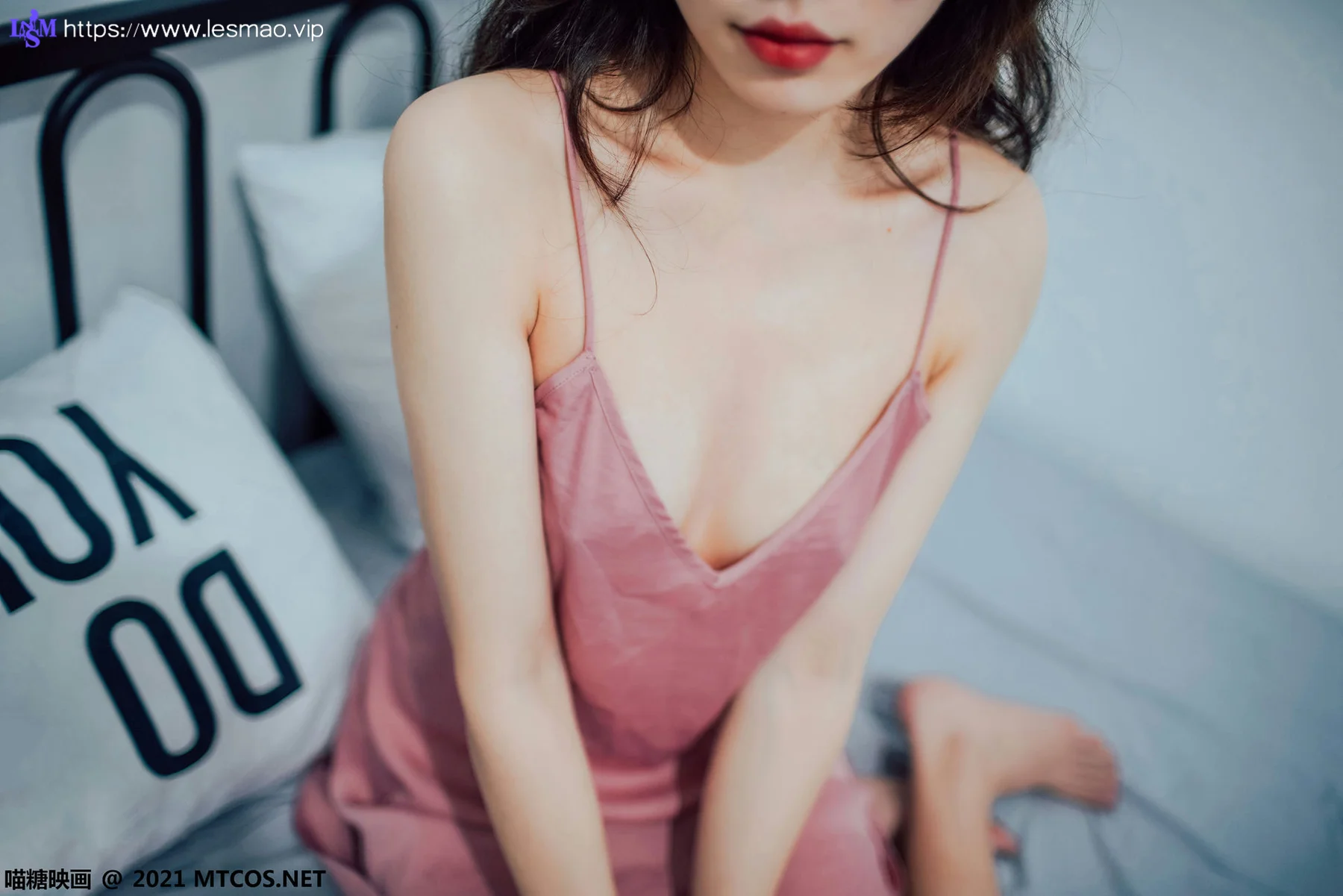 MTYH 喵糖映画 Vol.408 粉色吊带睡衣 - 11