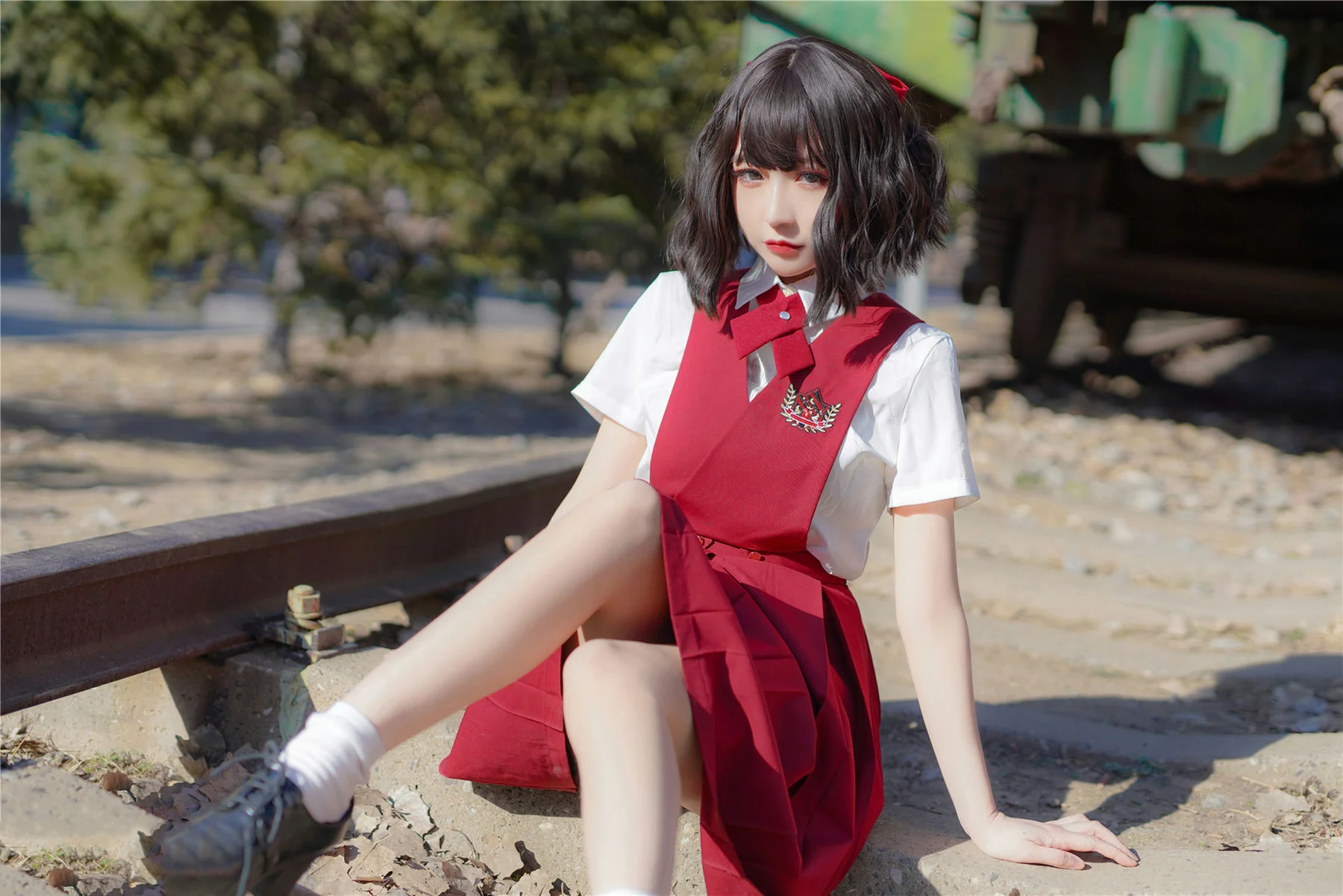 MTYH 喵糖映画 Vol.444 红色jk裙 - 34