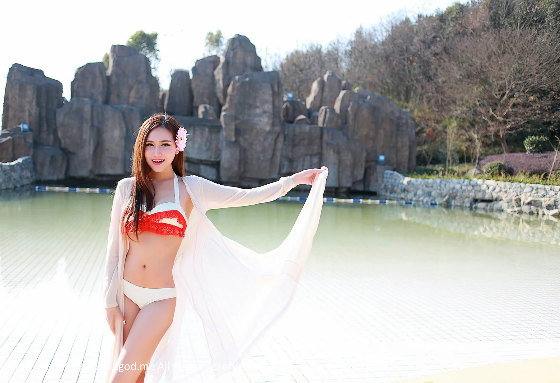 TGOD推女神 嘉鱼山湖温泉 夏静、鲁思羽、胡宴绮 - 30