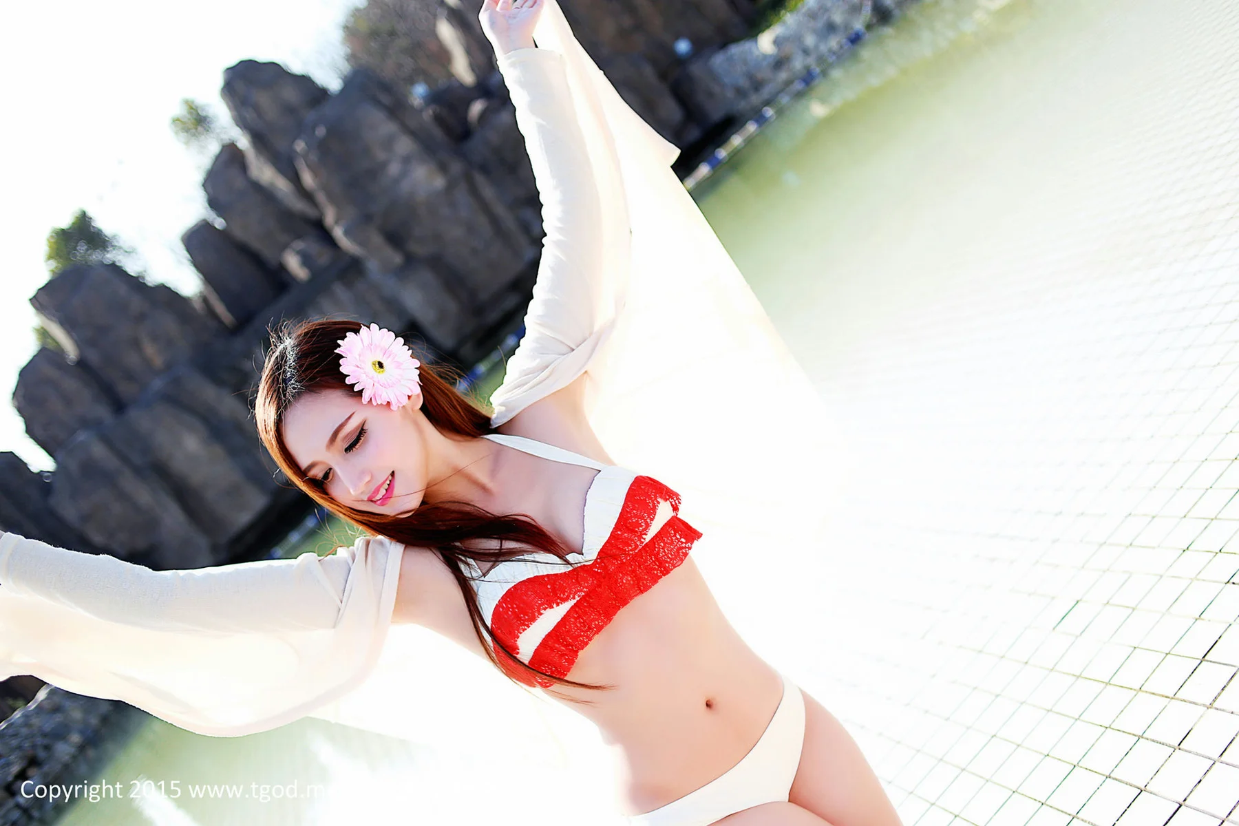 TGOD推女神 嘉鱼山湖温泉 夏静、鲁思羽、胡宴绮 - 33